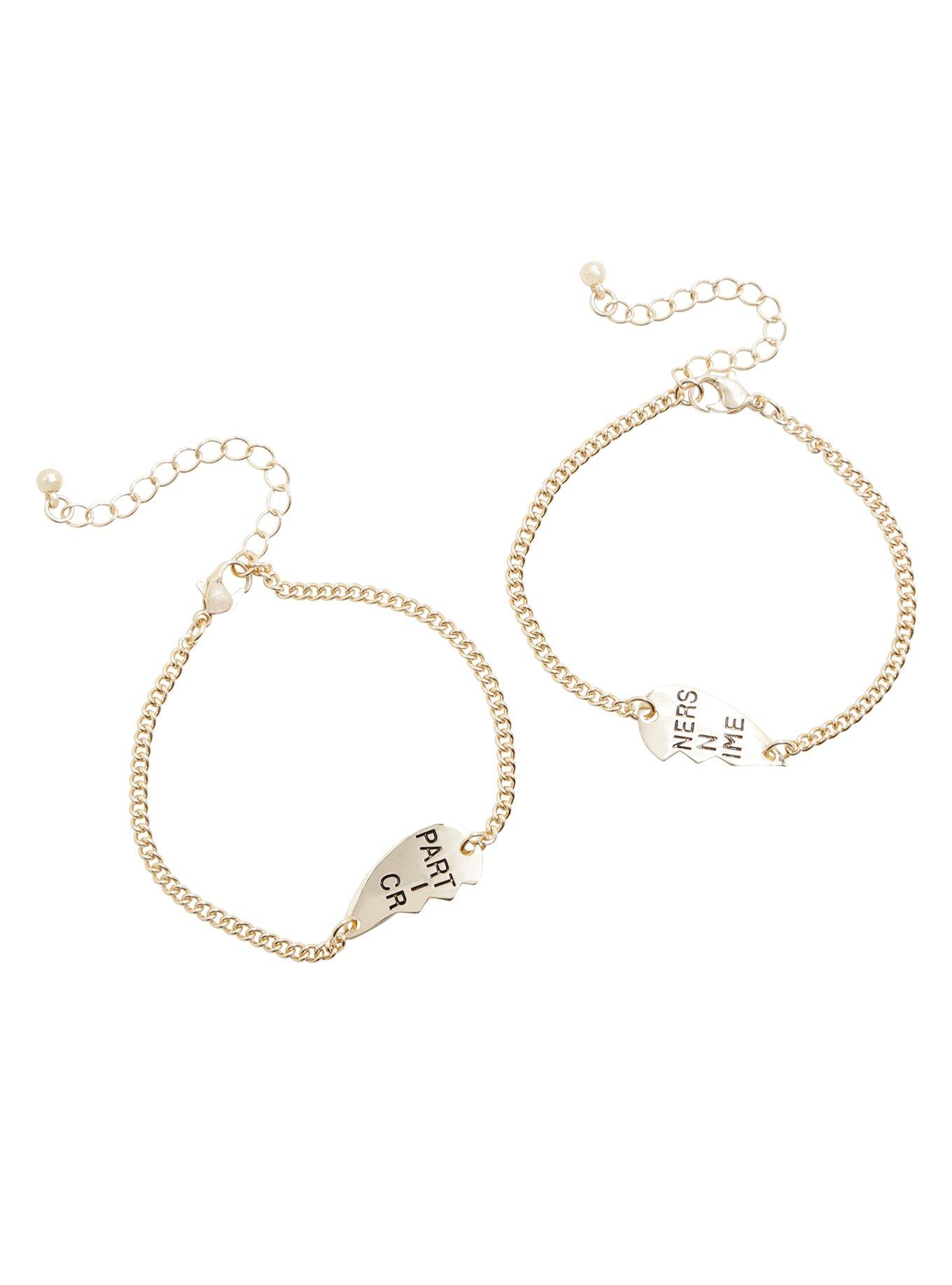 Blackheart Partners In Crime Heart BFF Bracelet Set, , alternate