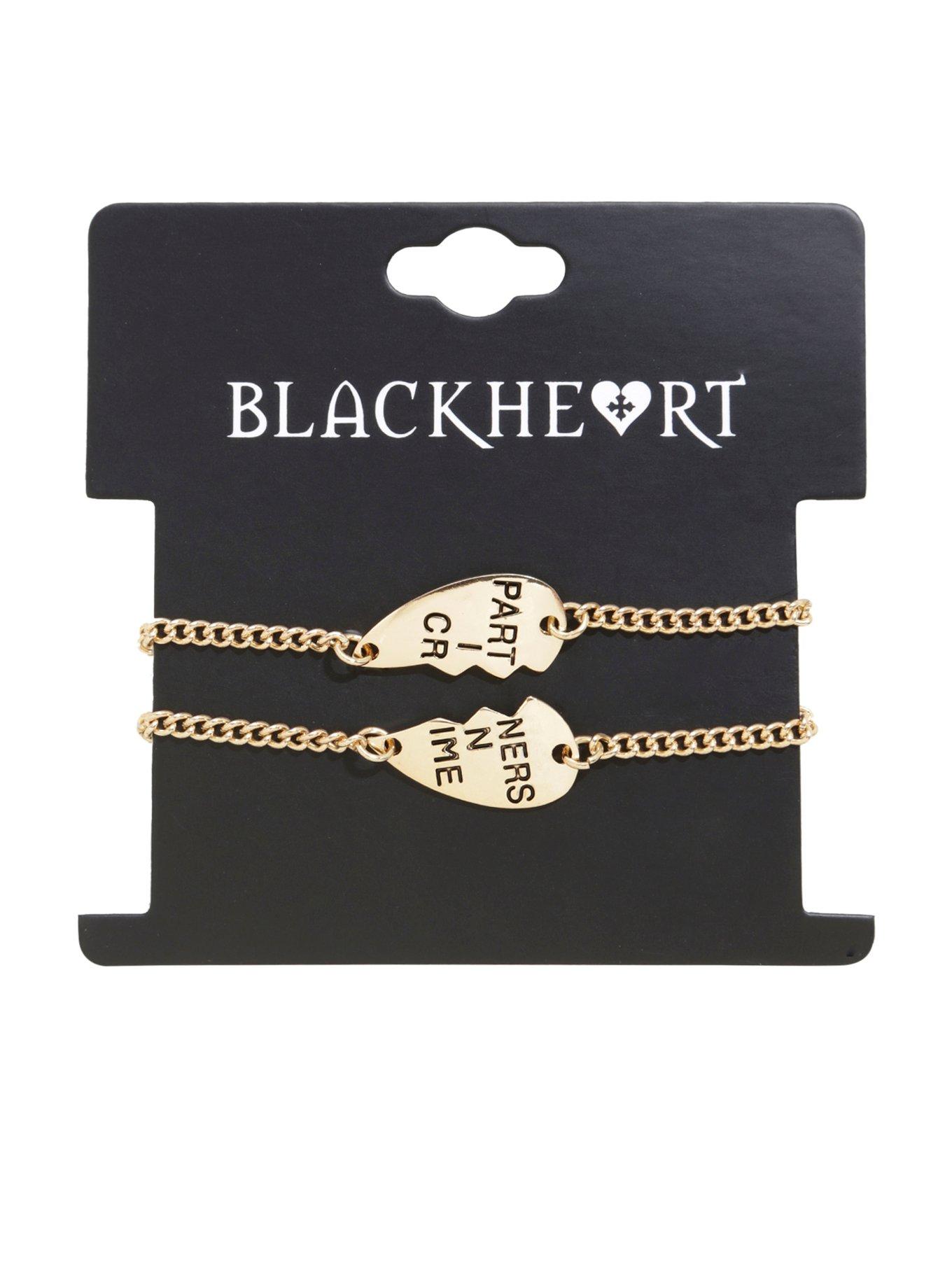 Blackheart Partners In Crime Heart BFF Bracelet Set, , alternate