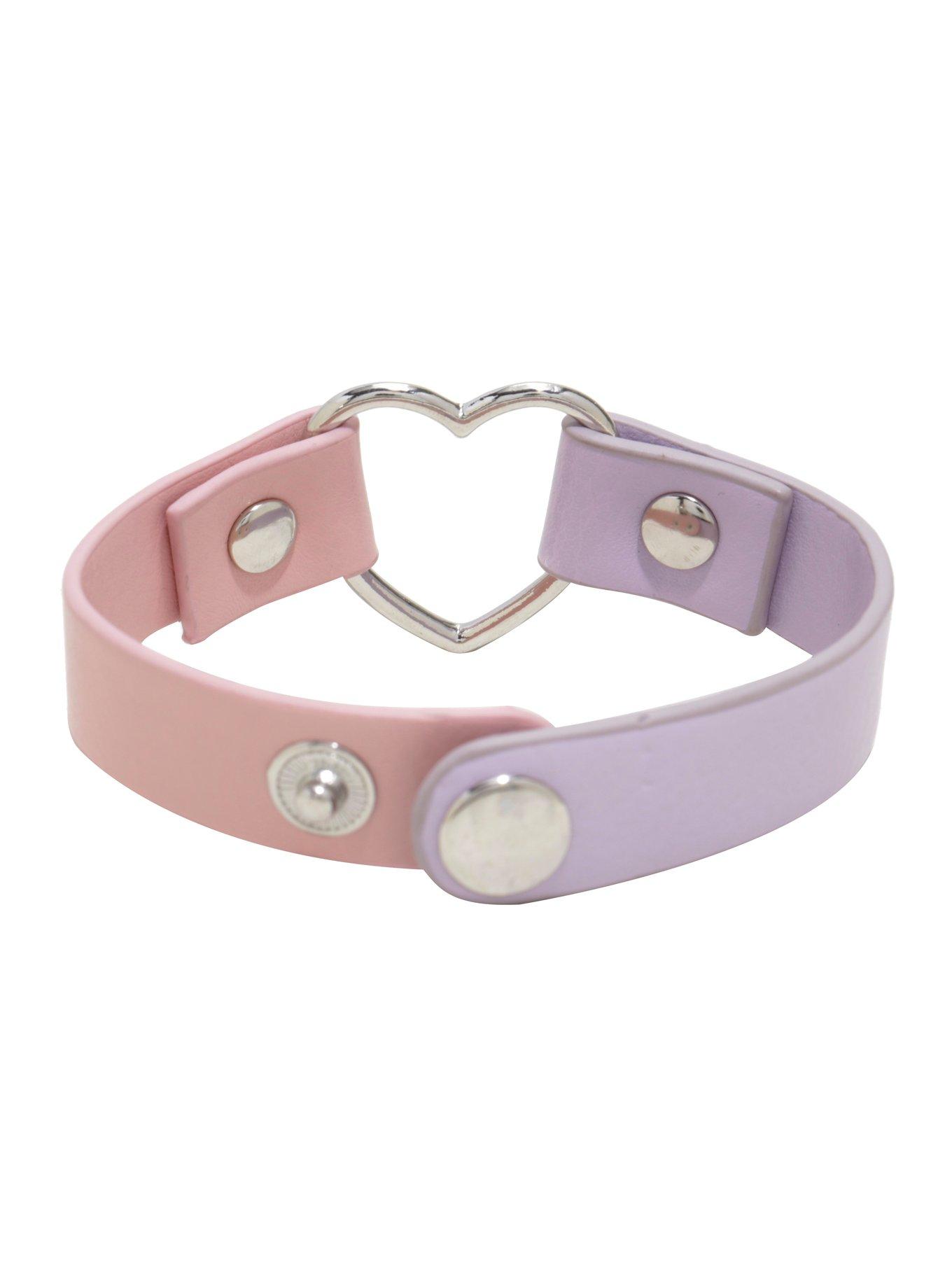 Blackheart Pink & Lavender Half & Half Bondage Bracelet, , alternate