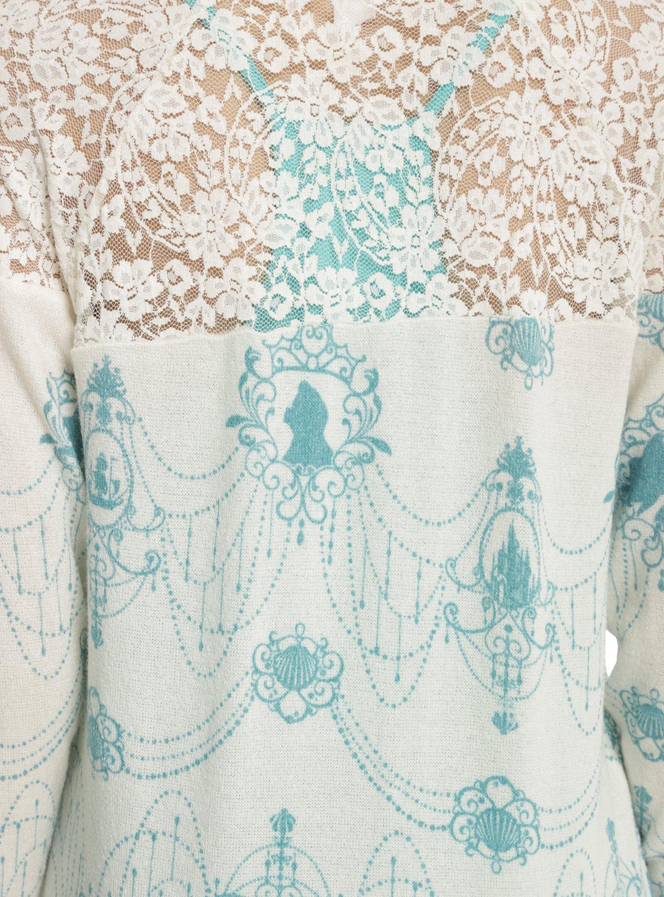 Disney The Little Mermaid Lace Back Girls Flyaway Cardigan, , alternate