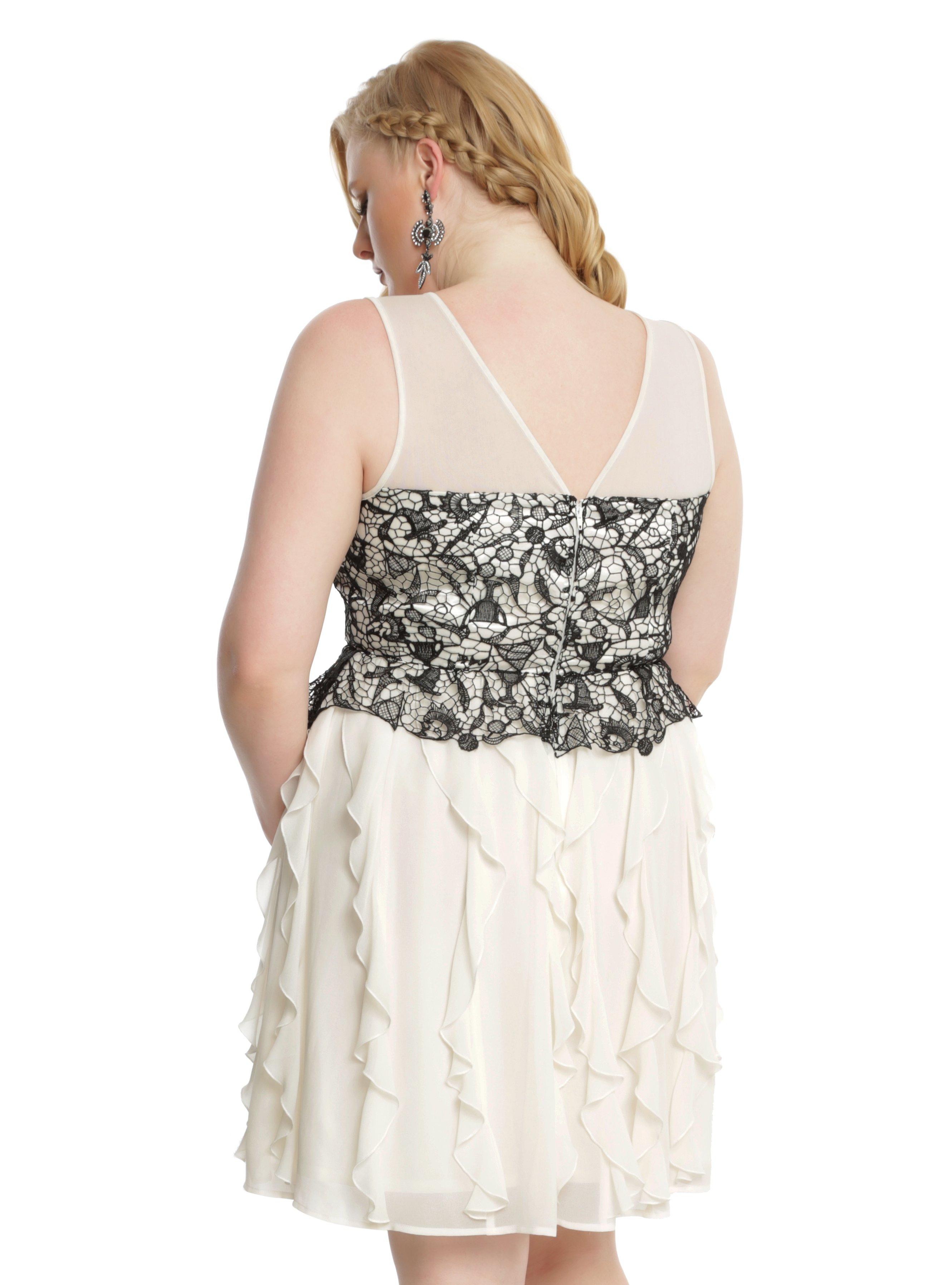 Harry Potter Black Lace & Ivory Ruffle Gown Plus Size, , alternate