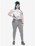 Blackheart Black & White Striped Zippered Stingerette Jeans Plus Size, , alternate
