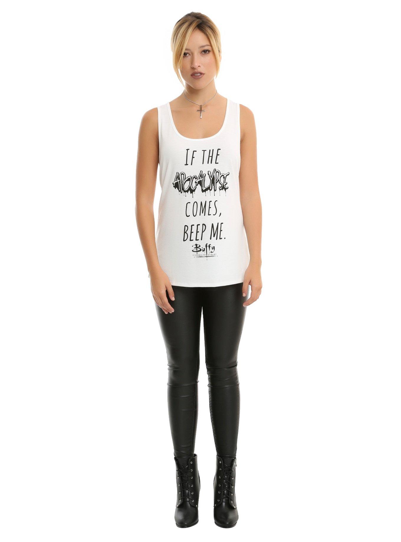 Buffy The Vampire Slayer Beep Me Girls Lace Back Tank Top, , alternate