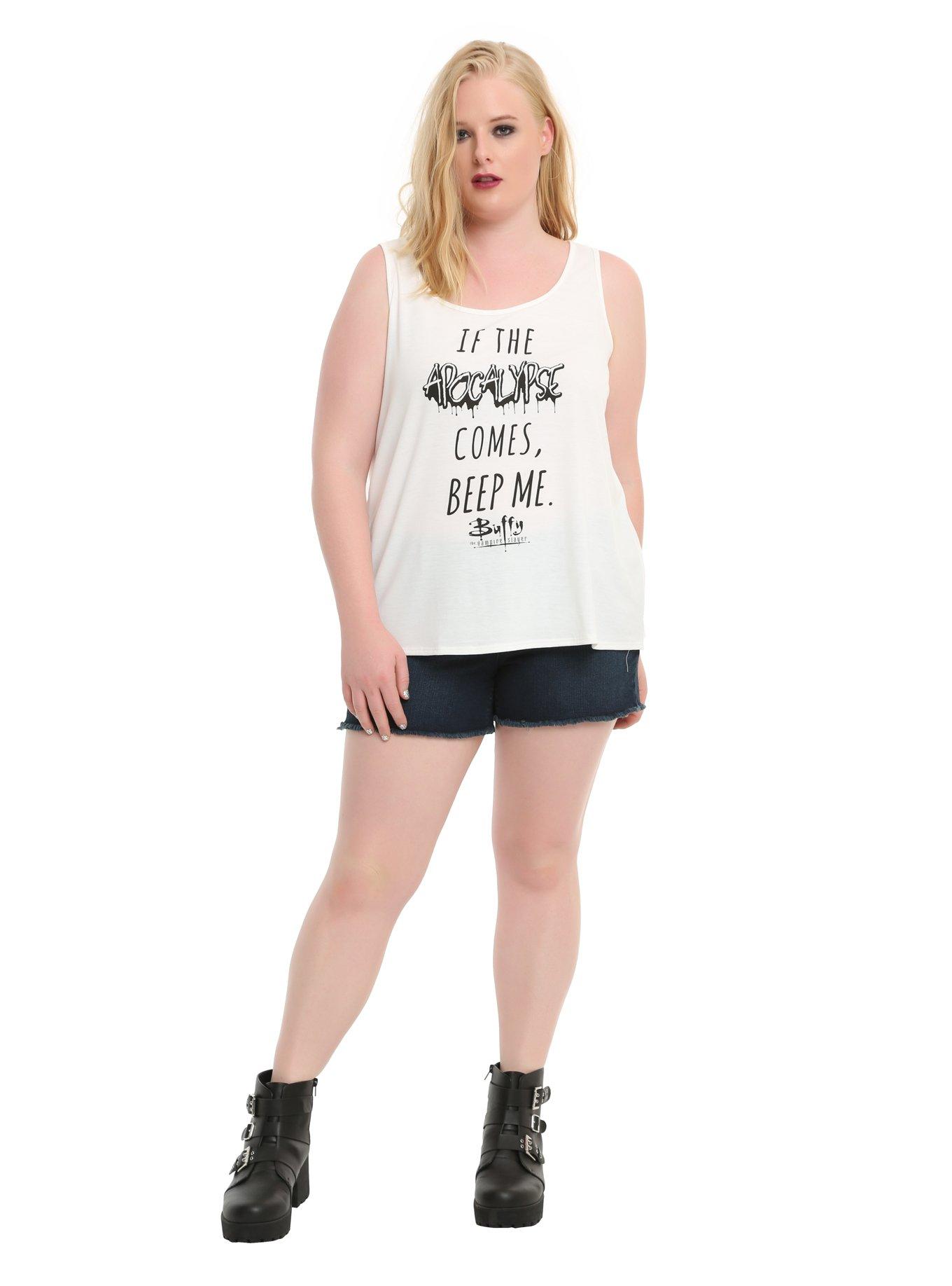 Buffy The Vampire Slayer Beep Me Girls Lace Back Tank Top Plus Size, , alternate