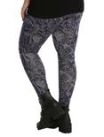 Doctor Who Characters Sketch Print Leggings Plus Size, , alternate