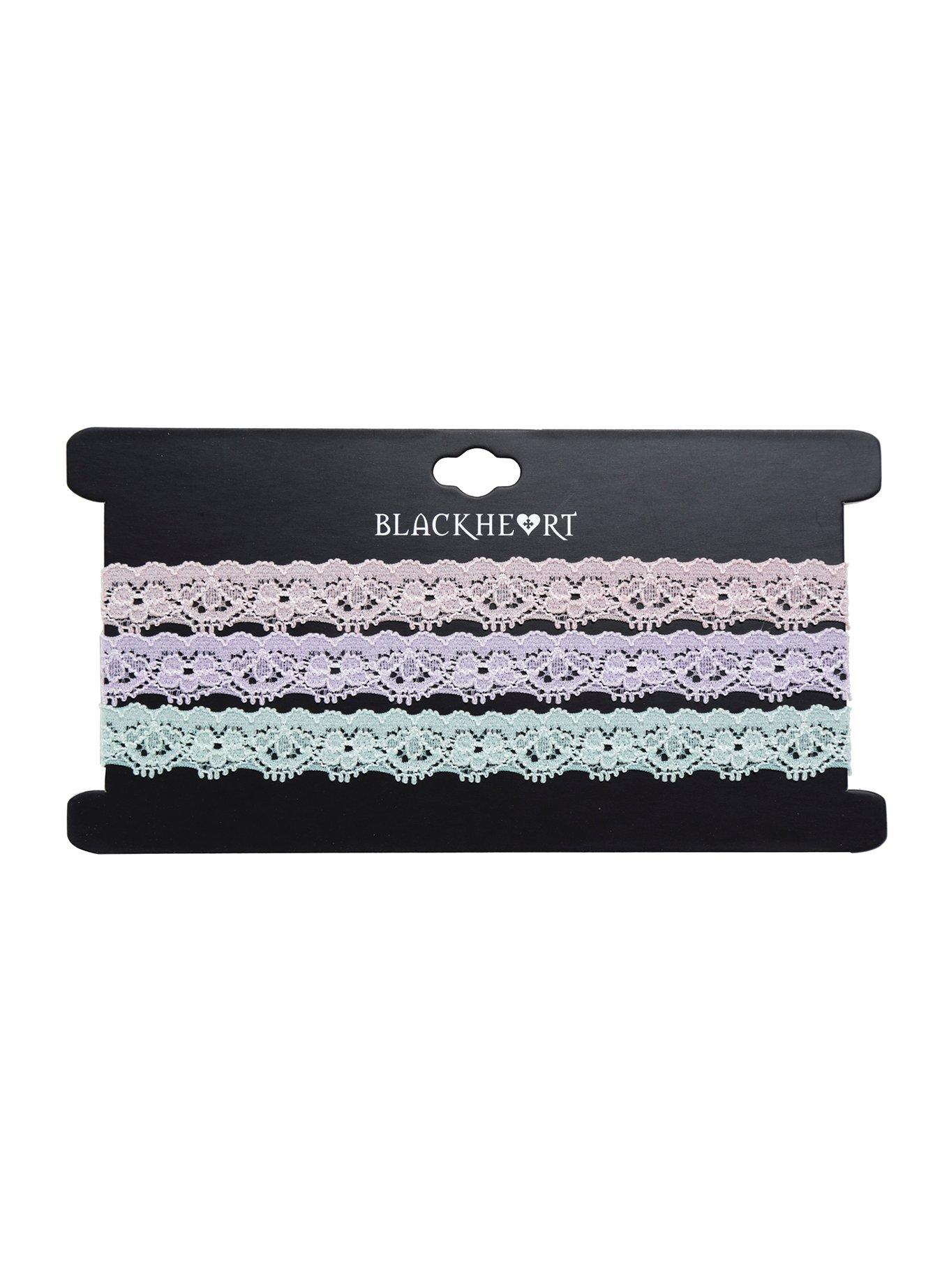Blackheart Pastel Lace Choker Set, , alternate