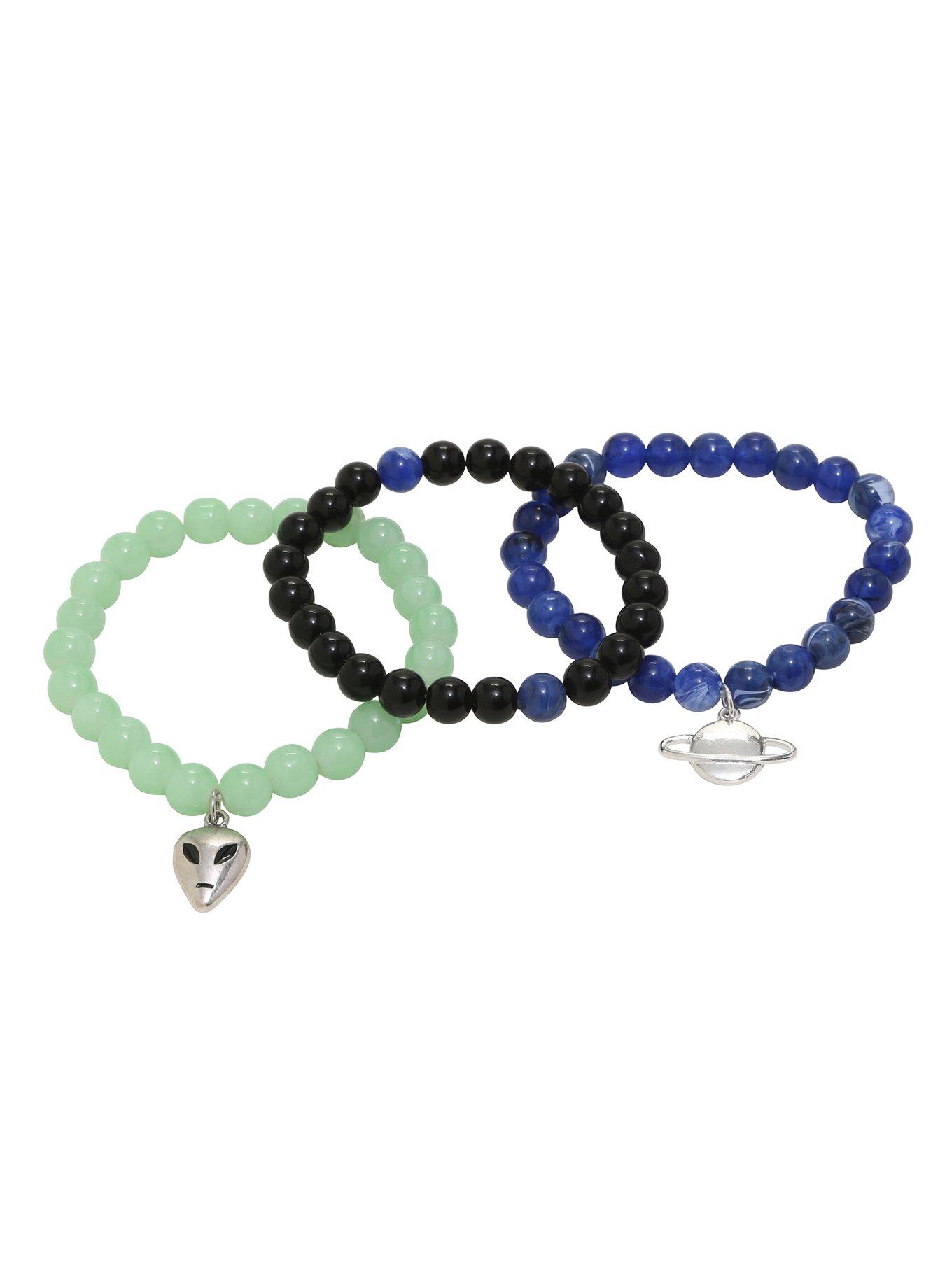 Blackheart Alien & Planet Beaded Bracelet Set, , alternate
