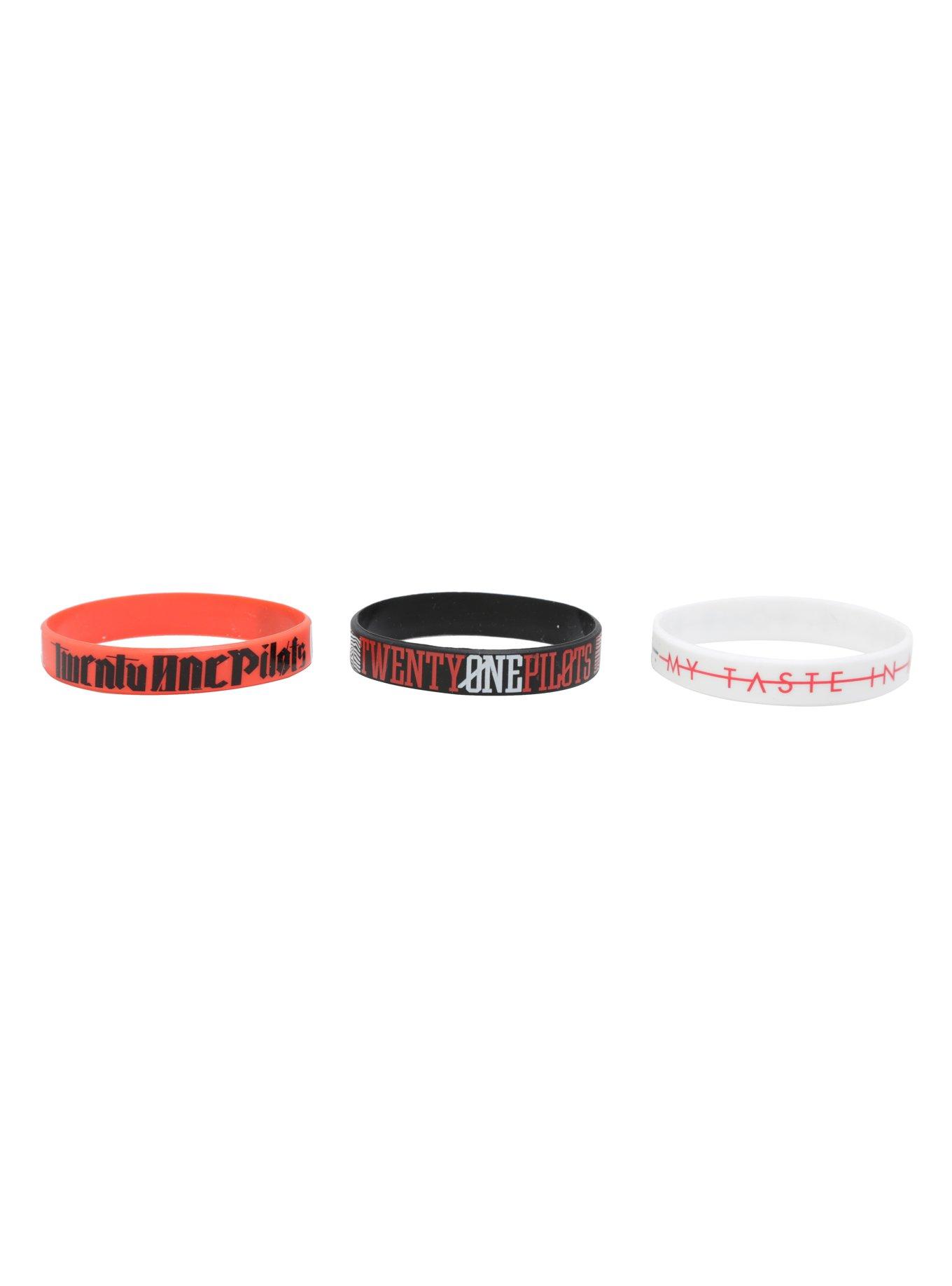 Twenty One Pilots Taste In Music Rubber Bracelet Set, , alternate