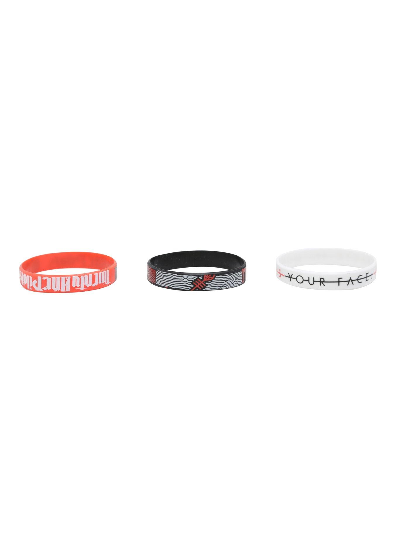 Twenty One Pilots Taste In Music Rubber Bracelet Set, , alternate