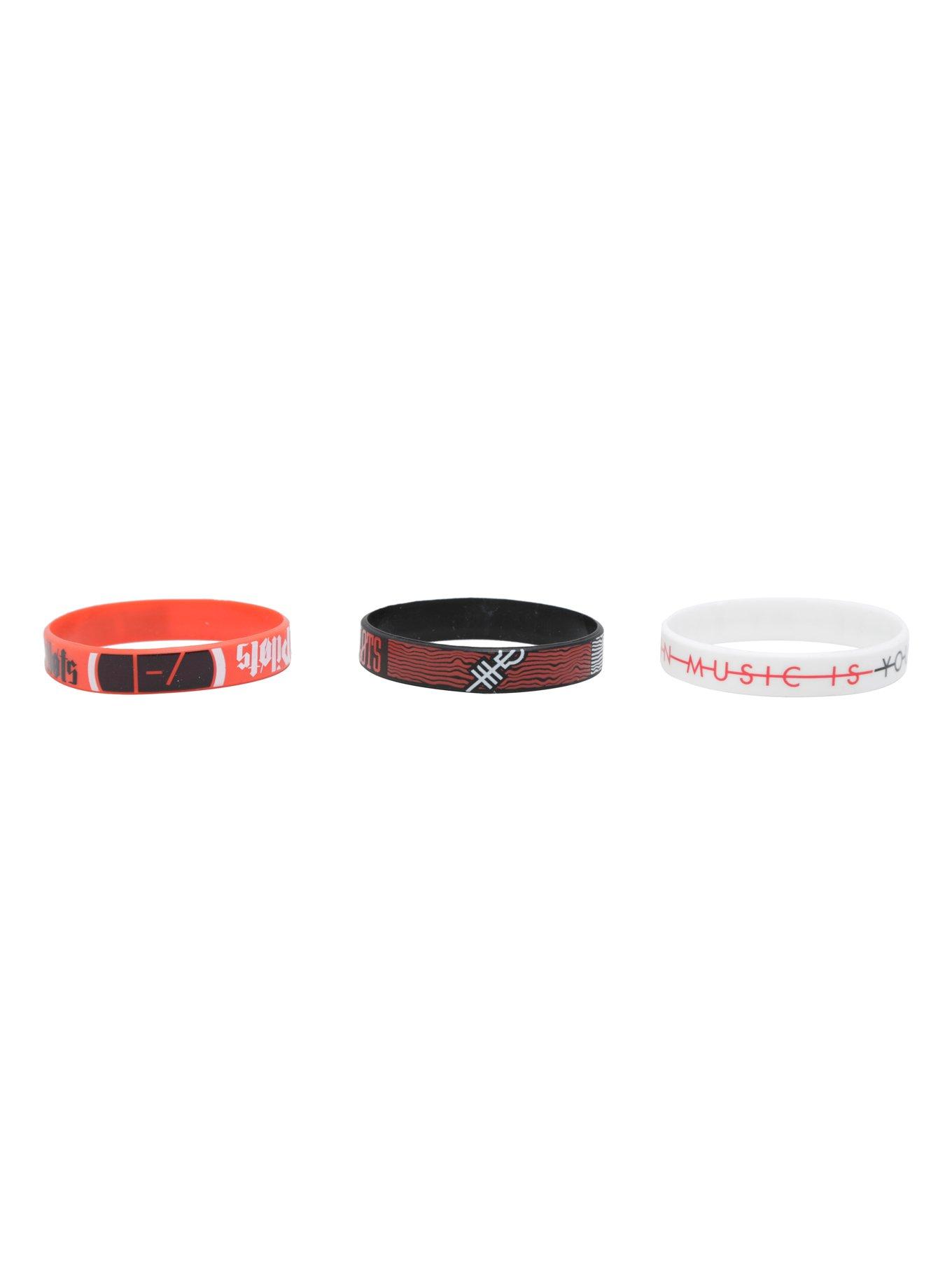 Twenty One Pilots Taste In Music Rubber Bracelet Set, , alternate