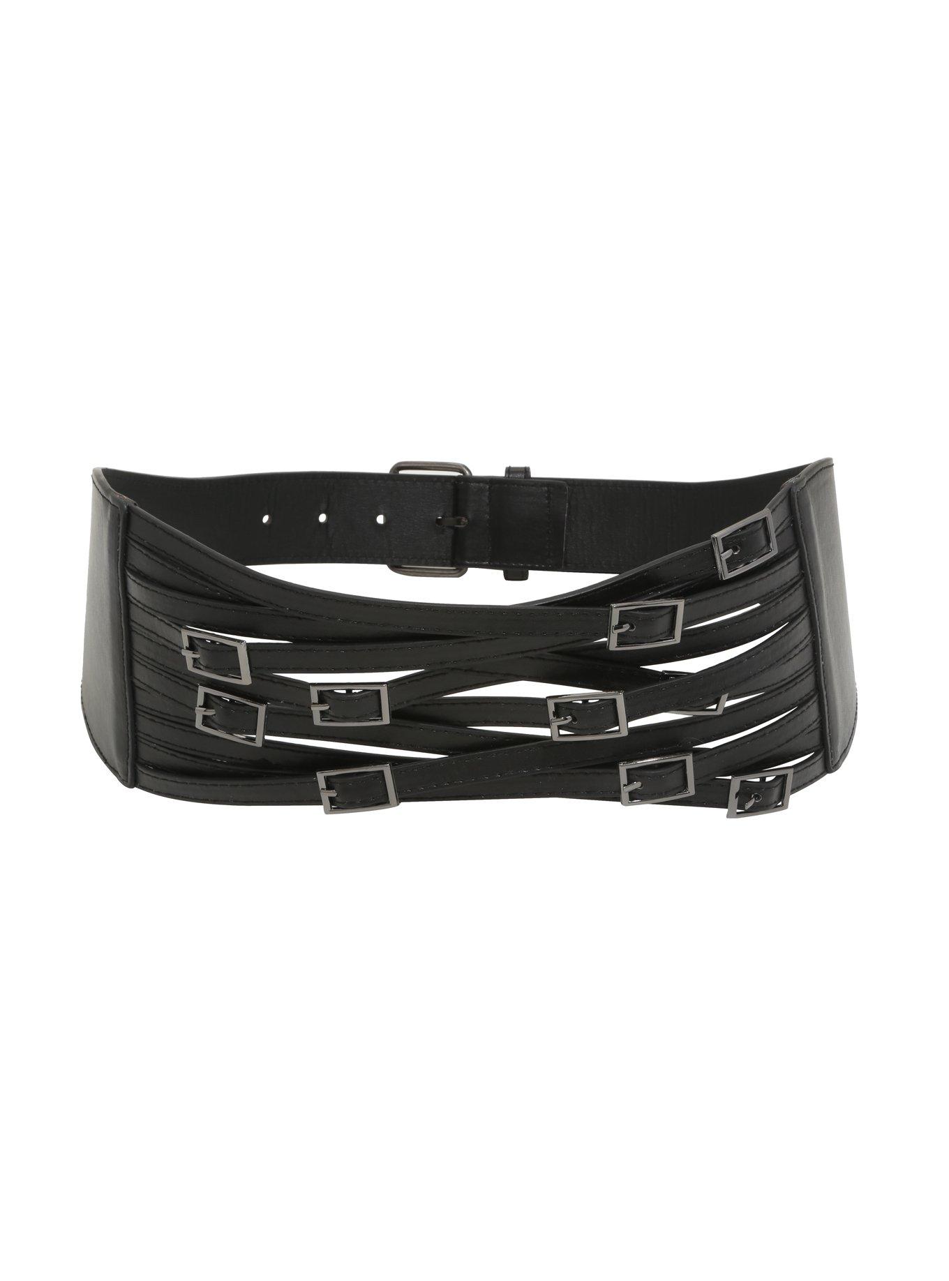 Black Multi-Layer Buckle Belt, , alternate