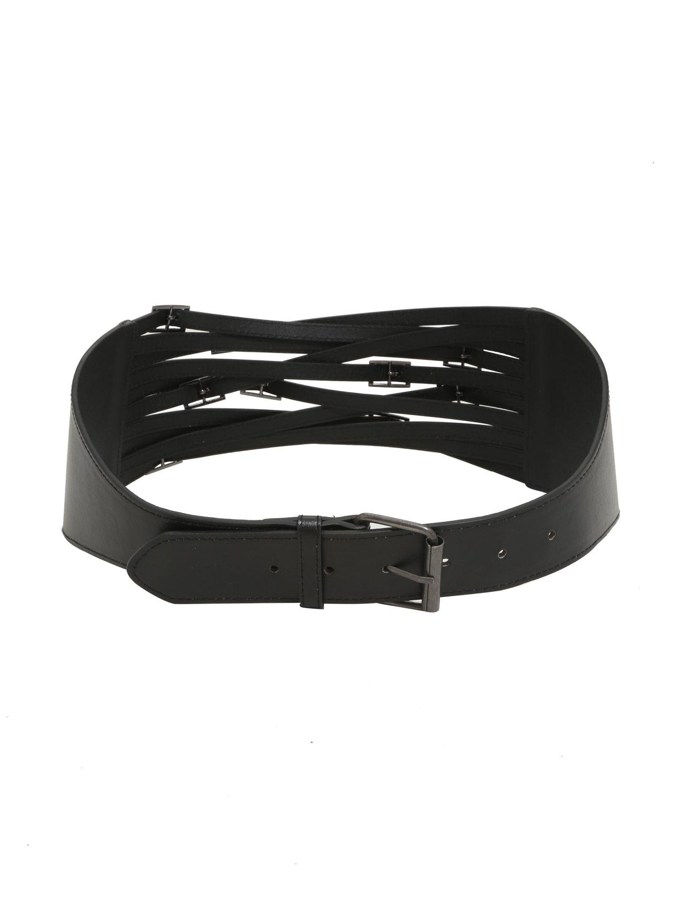 Black Multi-Layer Buckle Belt, , alternate