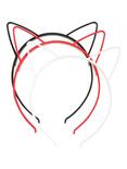 Red White & Black Plastic Cat Ear Headband Set, , alternate
