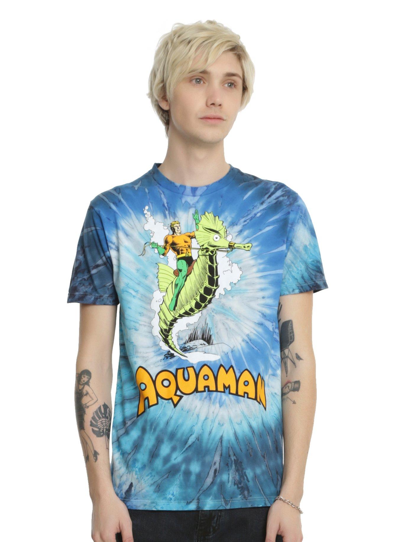 DC Comics Aquaman Seahorse Tie Dye T-Shirt, , alternate