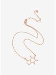 Caffeine Molecular Structure Rose Gold Plated  Necklace, , alternate