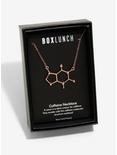 Caffeine Molecular Structure Rose Gold Plated  Necklace, , alternate