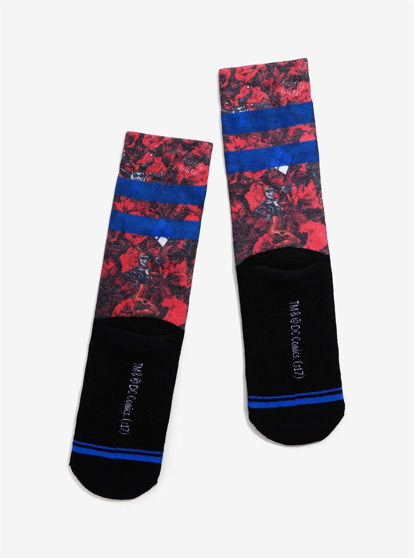 DC Comics Harley Quinn Sublimated Floral Socks, , alternate