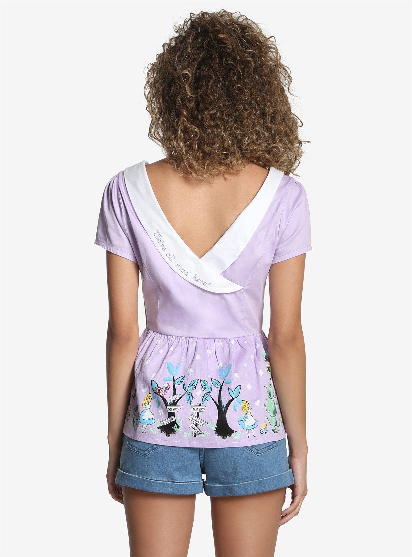 Disney Alice In Wonderland All Mad Peplum Top, , alternate