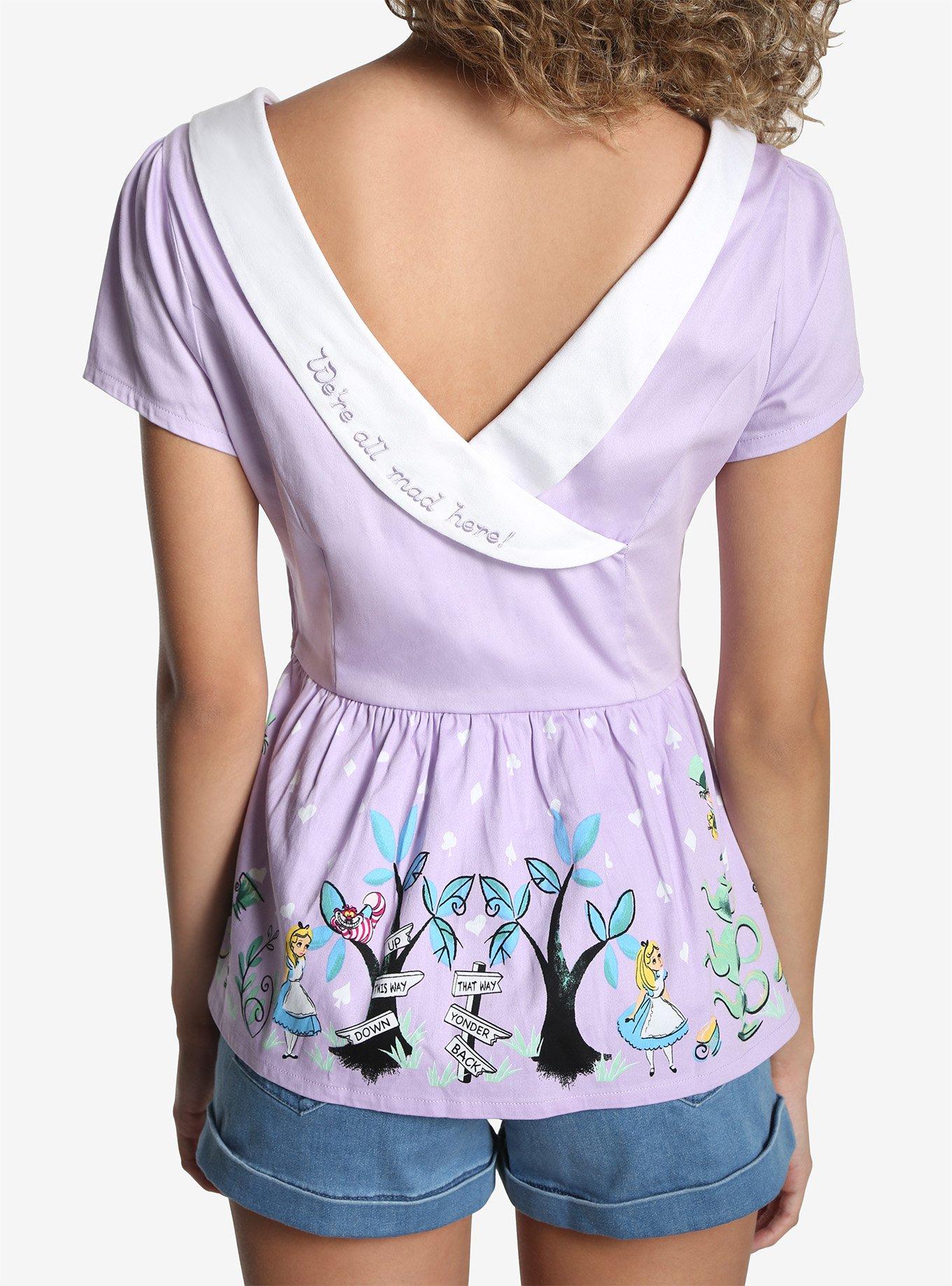 Disney Alice In Wonderland All Mad Peplum Top, , alternate
