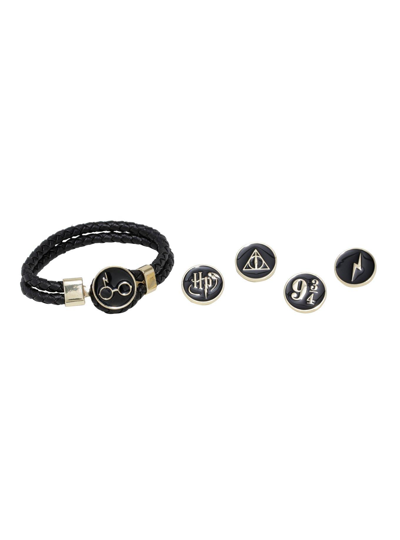Harry Potter Interchangeable Charm Black Cord Bracelet, , alternate