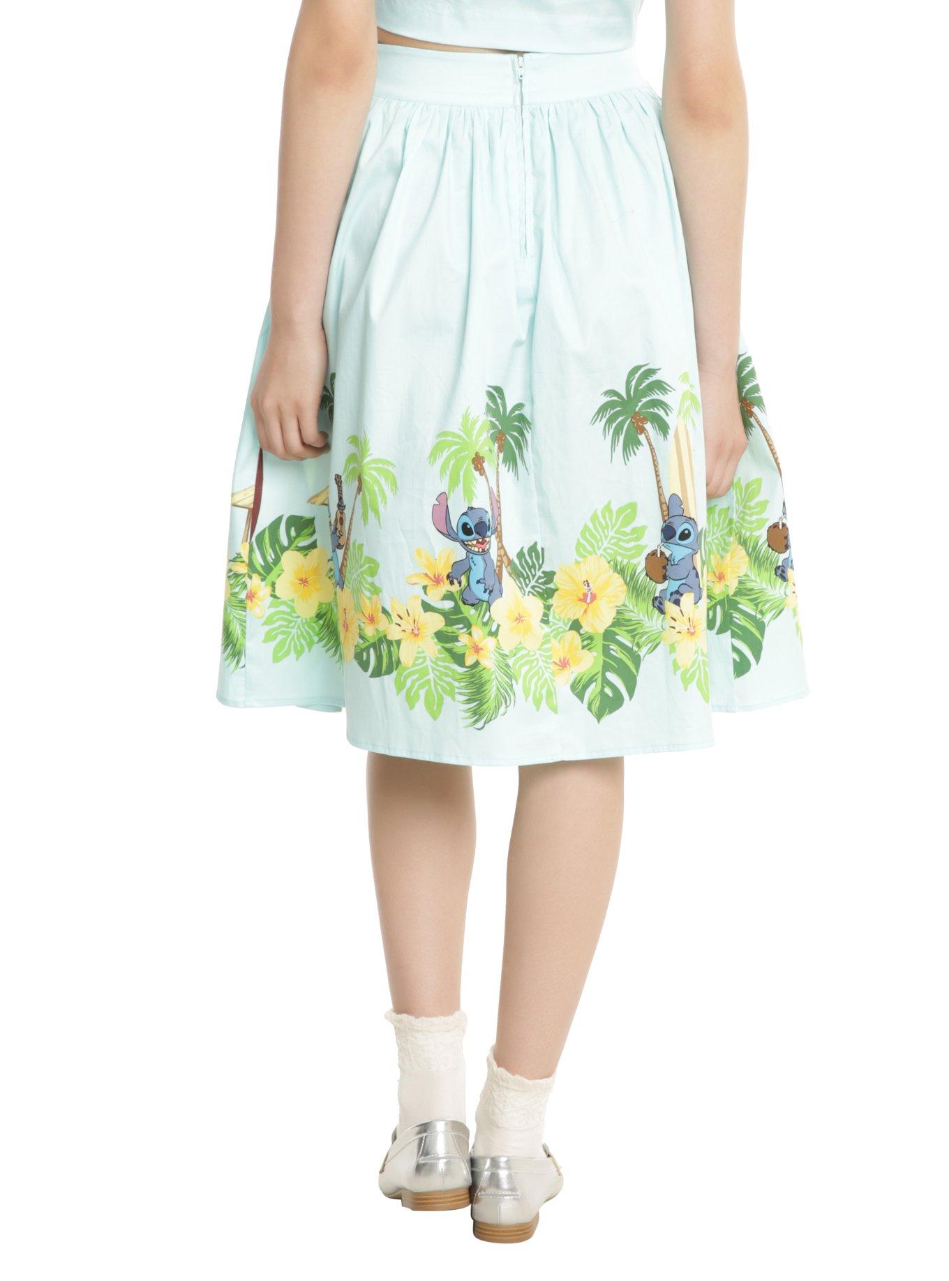 Disney Lilo & Stitch Border Print Retro Circle Skirt, , alternate
