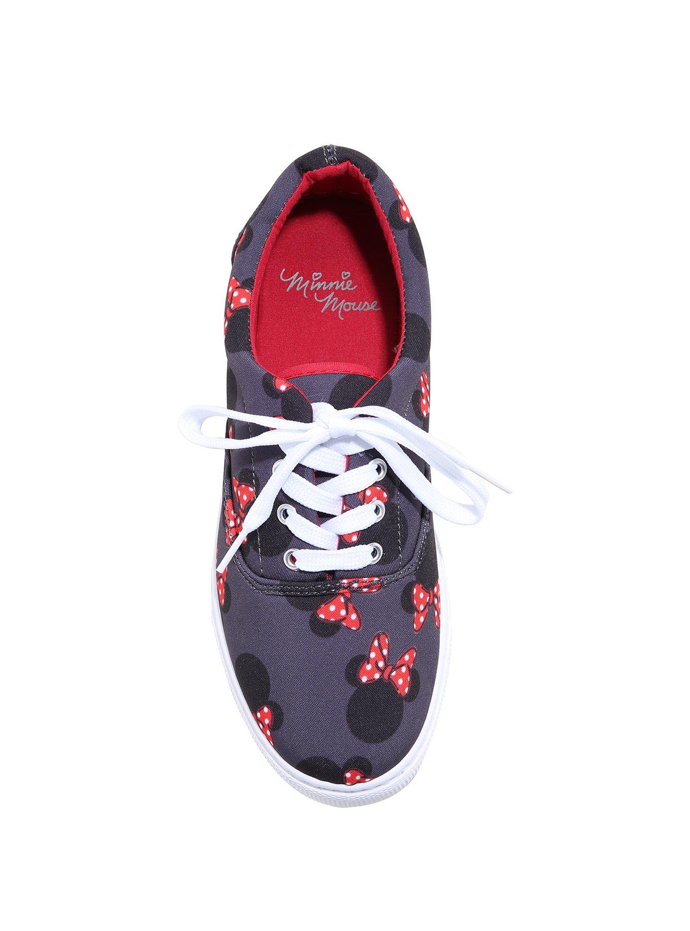Disney Minnie Mouse Bow Print Sneakers, , alternate