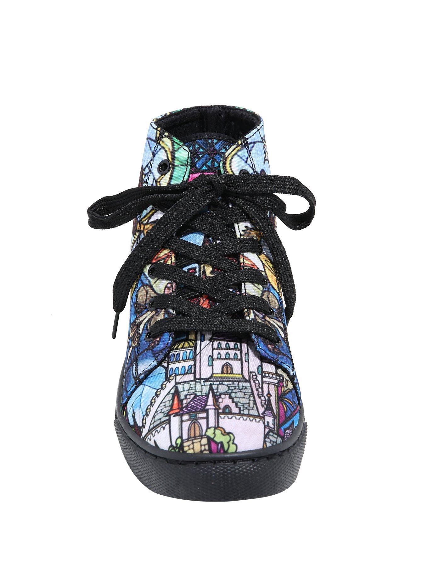 Disney Beauty And The Beast Stained Glass Hi-Top Sneakers, , alternate
