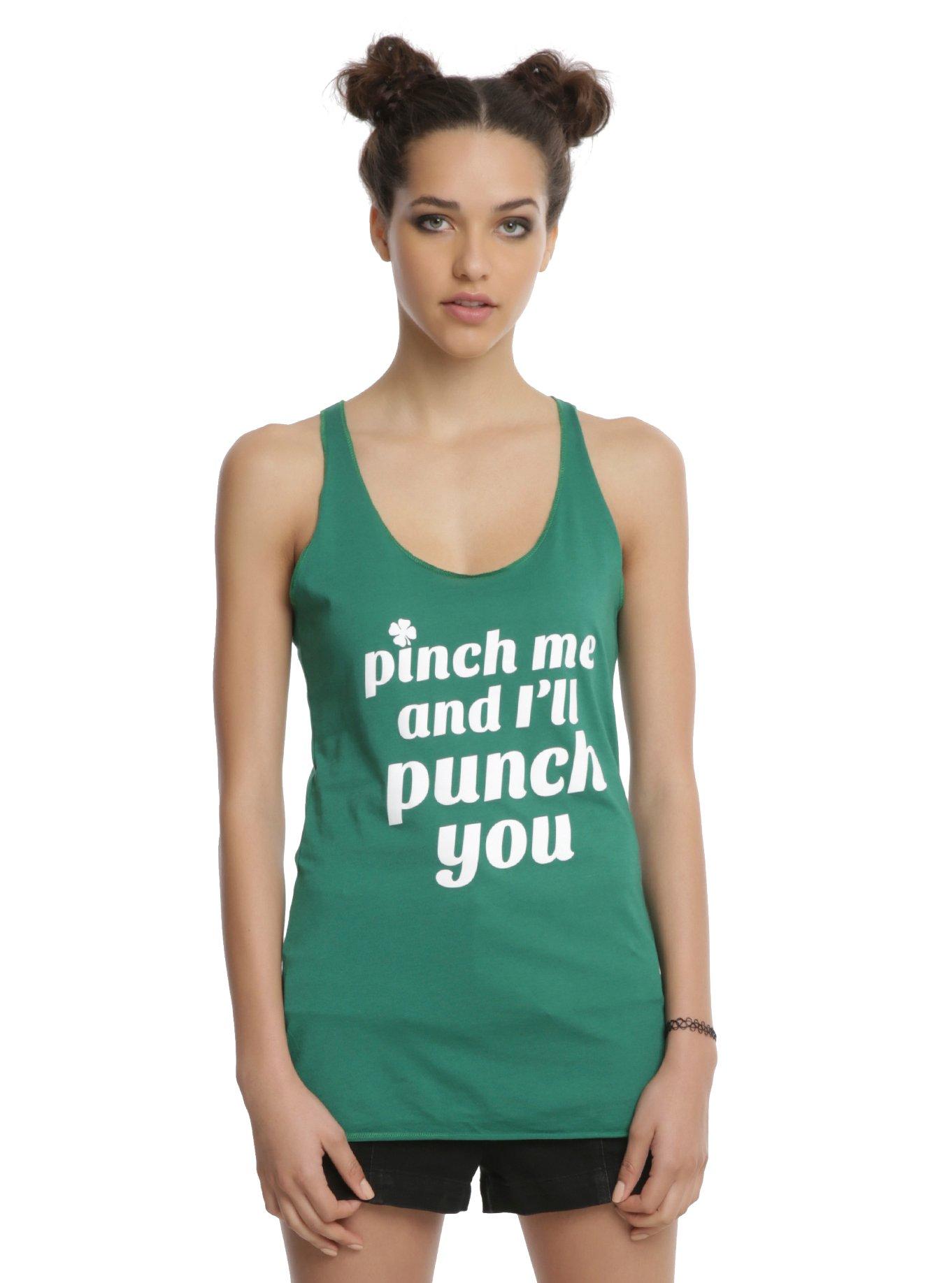 Pinch Me & I'll Punch You Girls Tank Top, , alternate