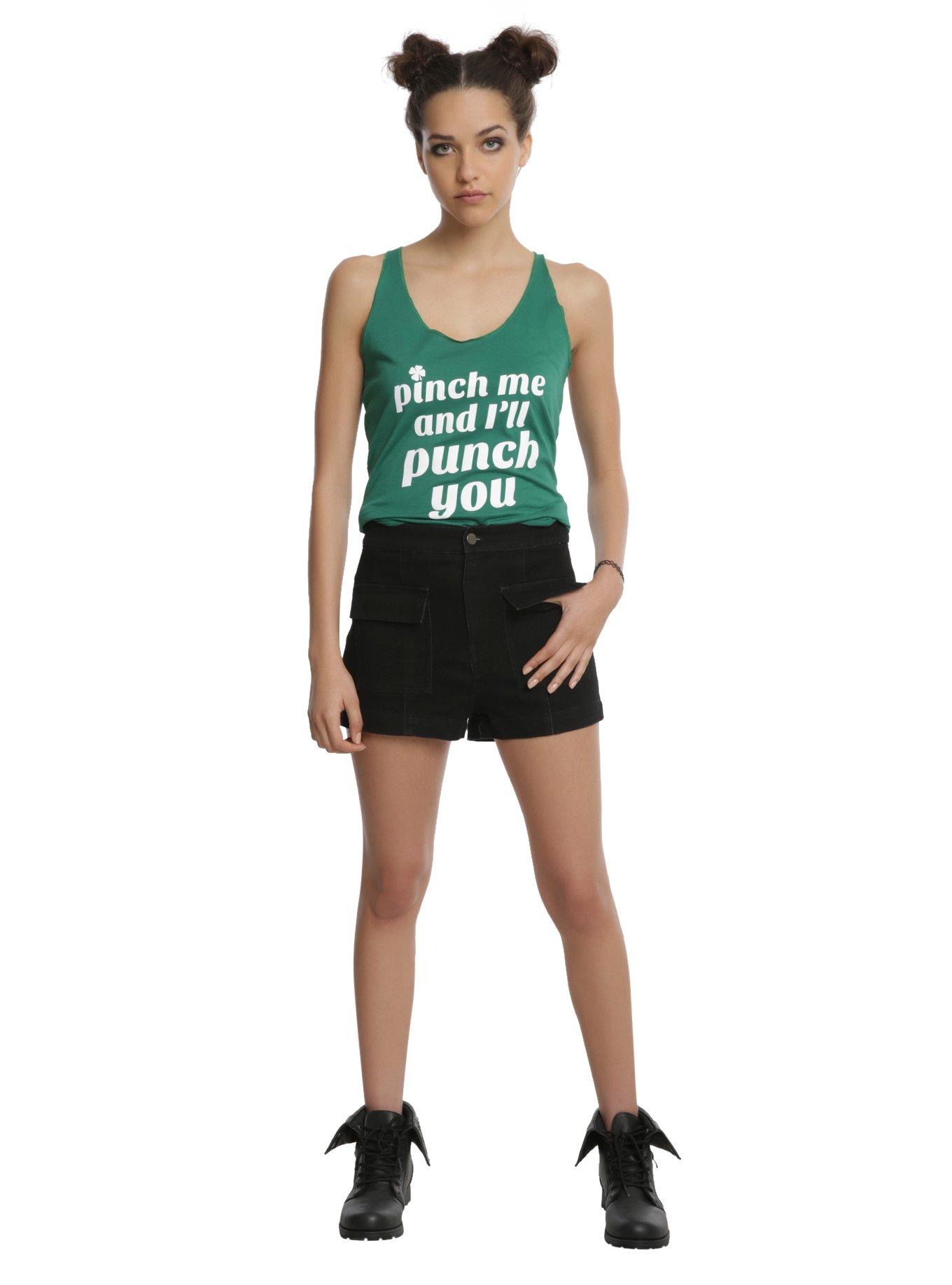 Pinch Me & I'll Punch You Girls Tank Top, , alternate