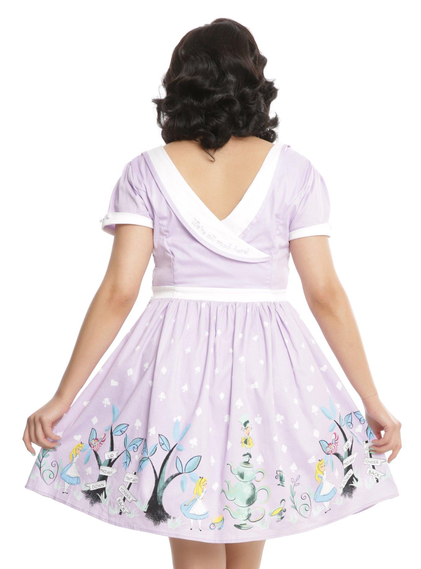 Disney Alice In Wonderland Tea Party Retro Dress Plus Size, , alternate