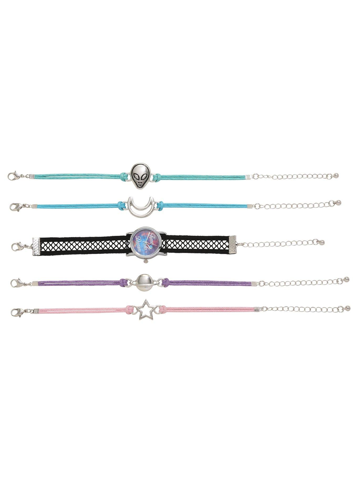 Blackheart Galaxy Cord Bracelet & Watch Set, , alternate