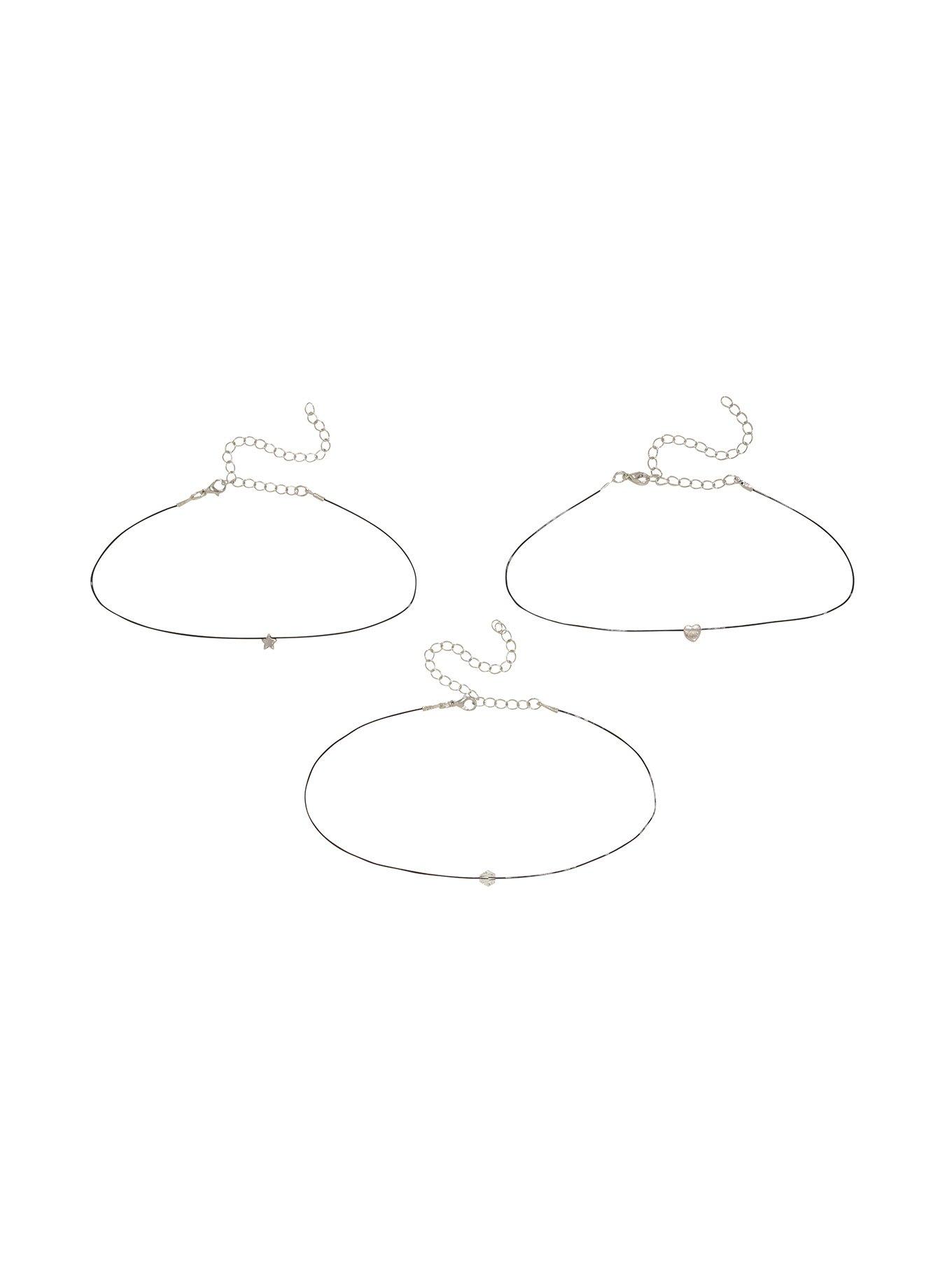Blackheart Thin Black Rubber Choker Set, , alternate