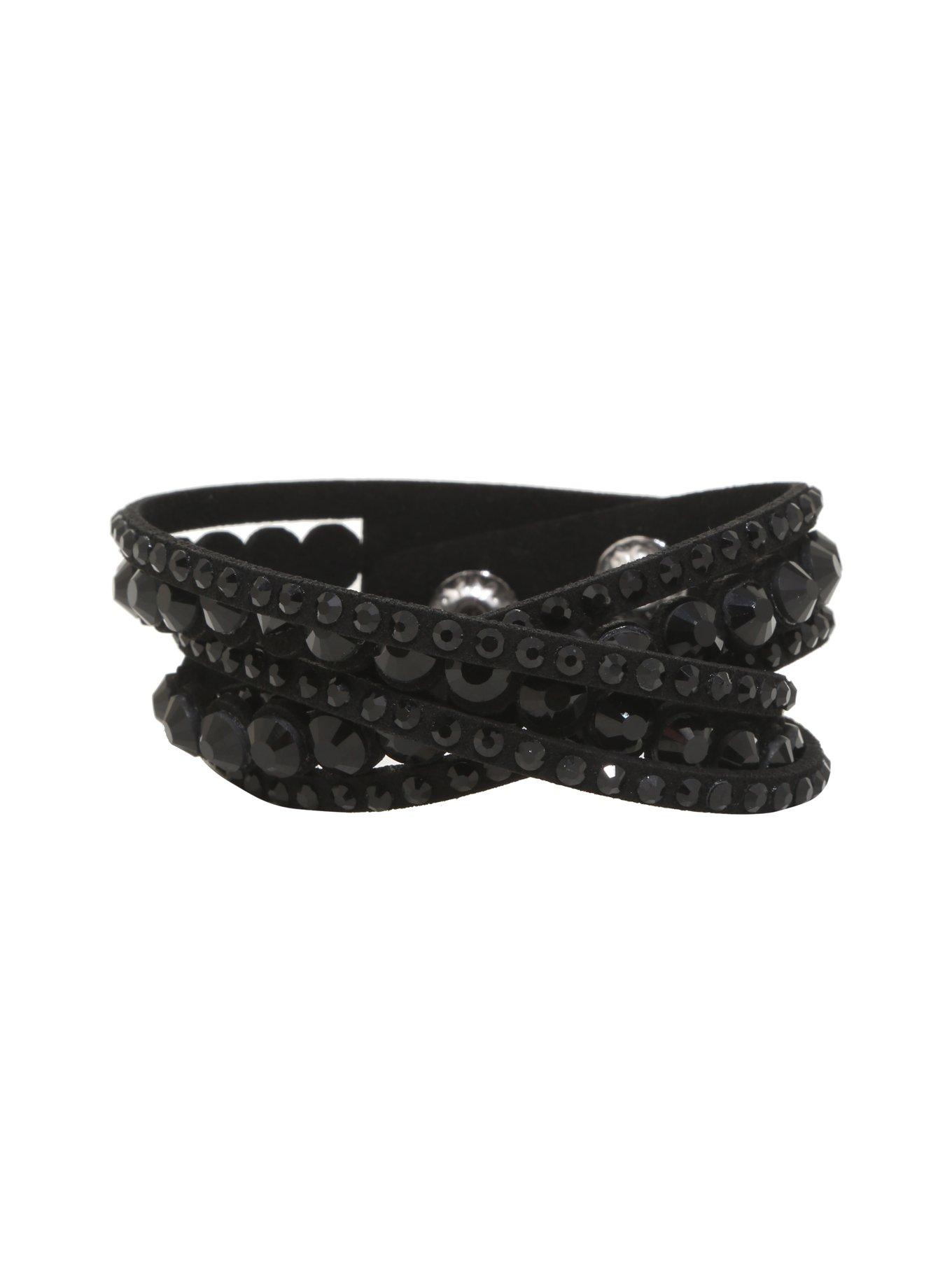 Blackheart Black Multi-Strand Wrap Bracelet, , alternate