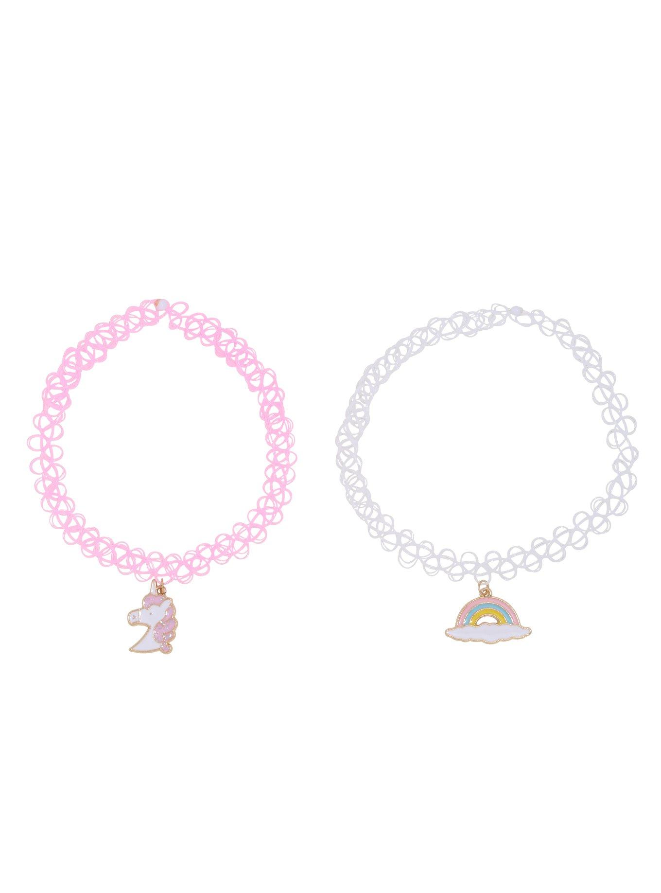 Blackheart Unicorn & Rainbow Tattoo Choker 2 Pack, , alternate