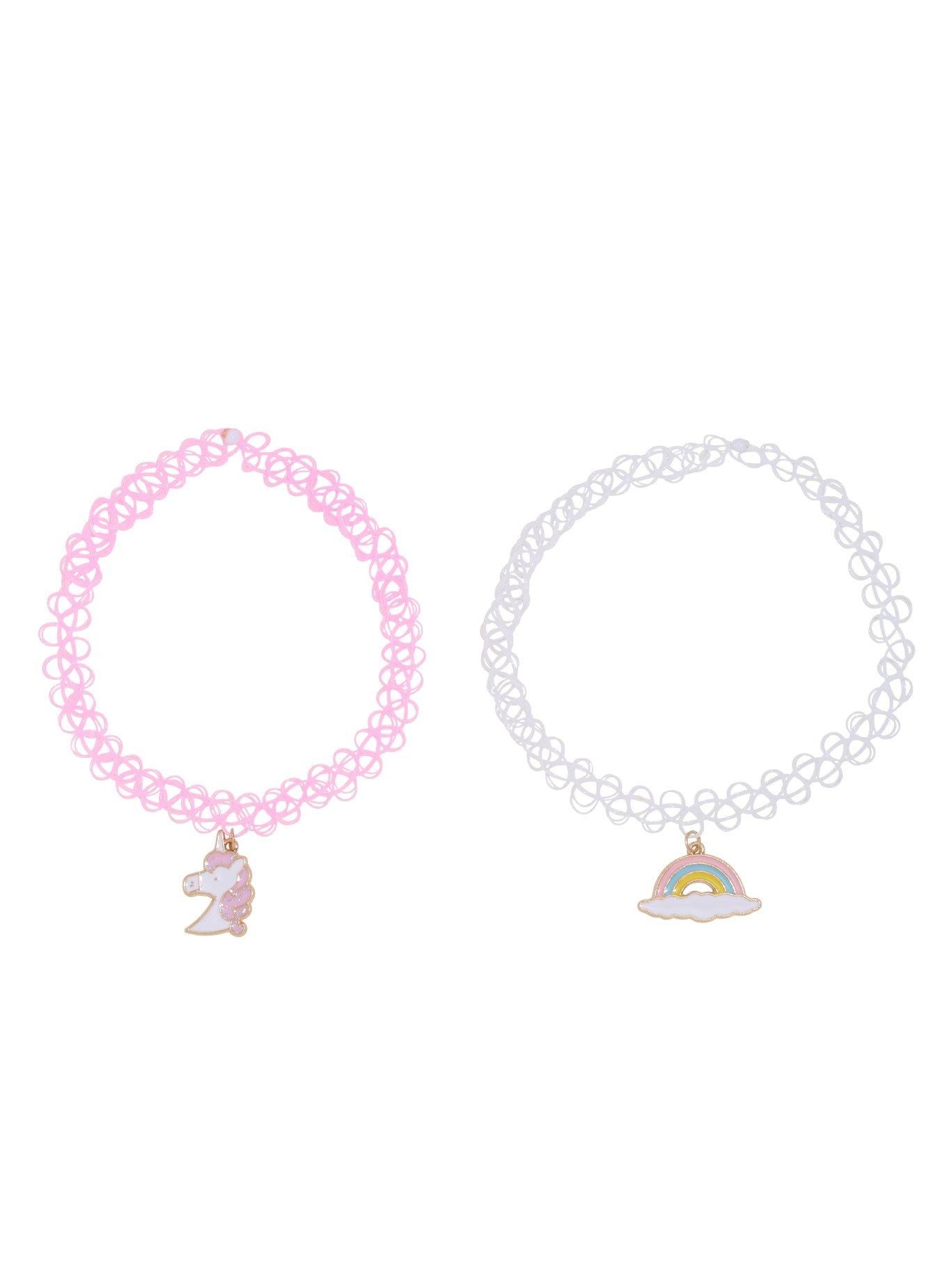 Blackheart Unicorn & Rainbow Tattoo Choker 2 Pack, , alternate