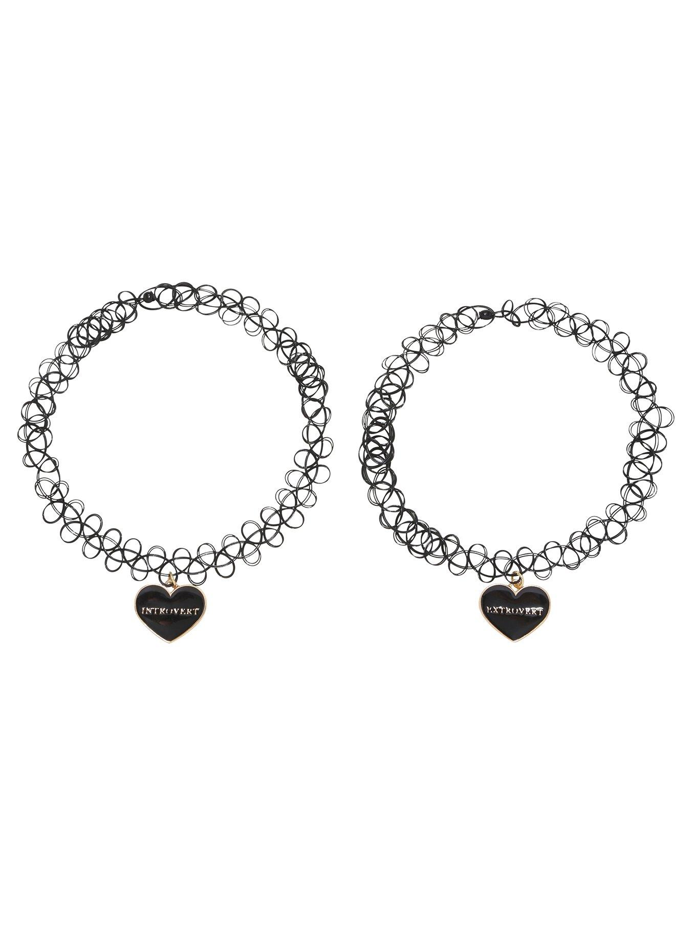 Blackheart Introvert Extrovert Tattoo Choker Set, , alternate