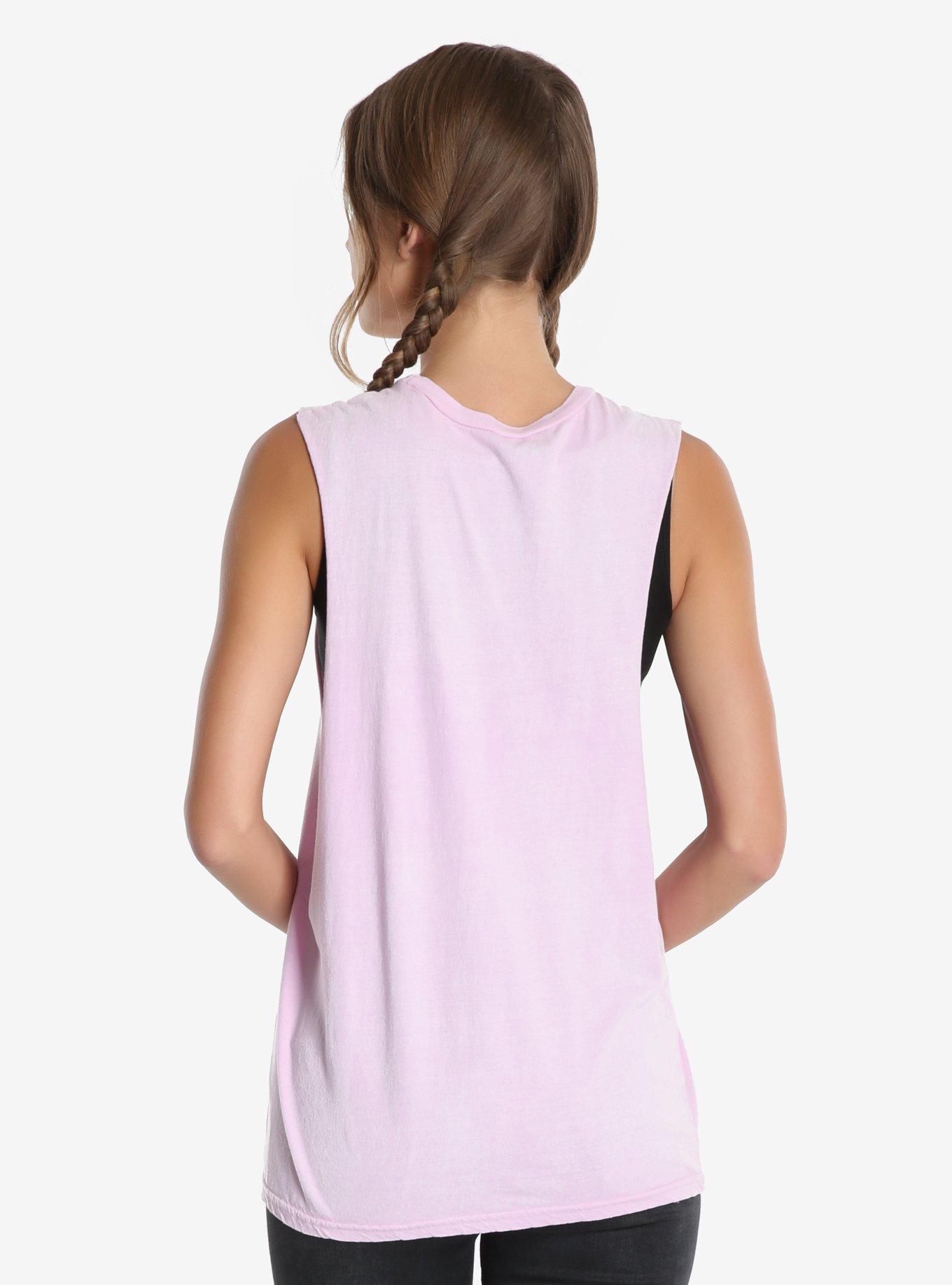 Mighty Morphin Power Rangers Pink & Yellow Womens Muscle Top, , alternate