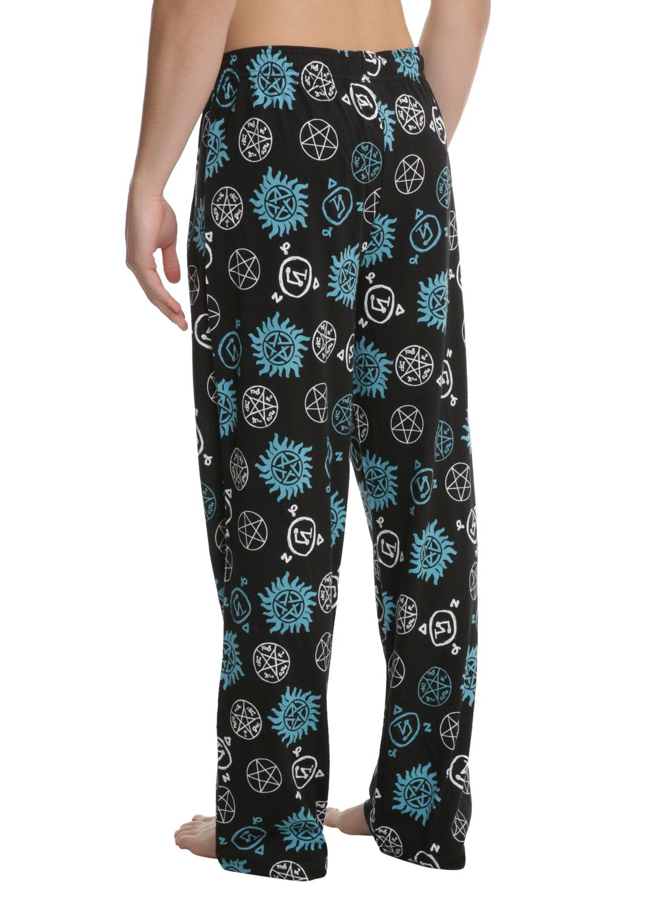 Supernatural Symbols Print Guys Pajama Pants, , alternate