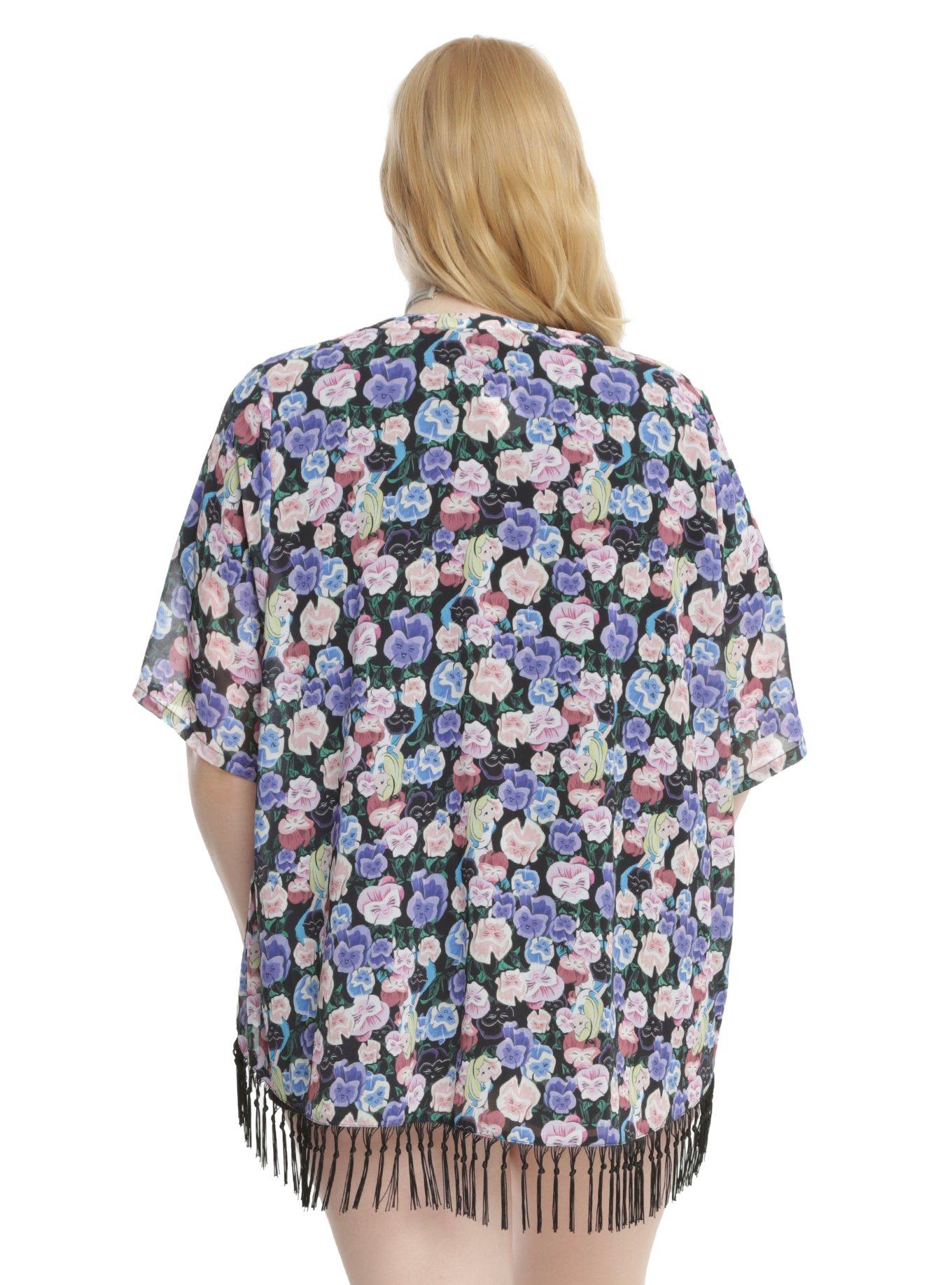 Disney Alice In Wonderland Floral Kimono Plus Size, , alternate