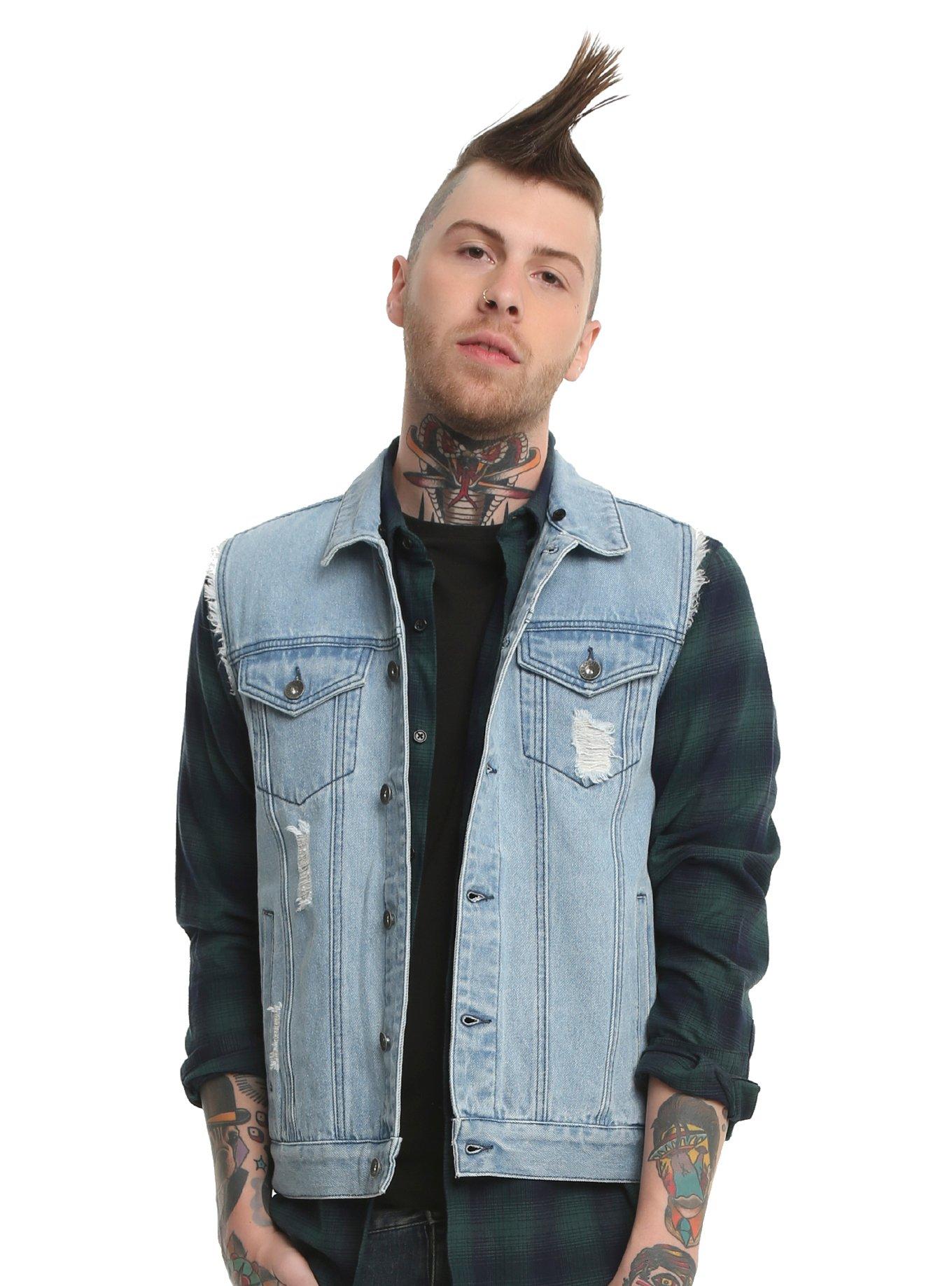 XXX RUDE Hooded Denim Vest, , alternate