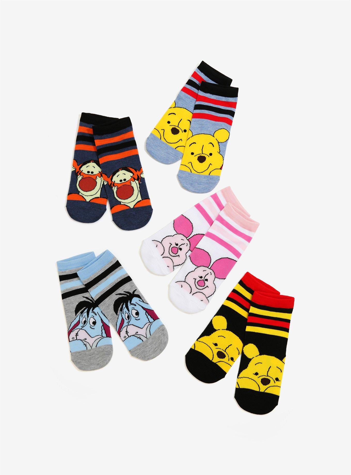 Disney Winnie The Pooh No-Show Socks 5 Pair, , alternate