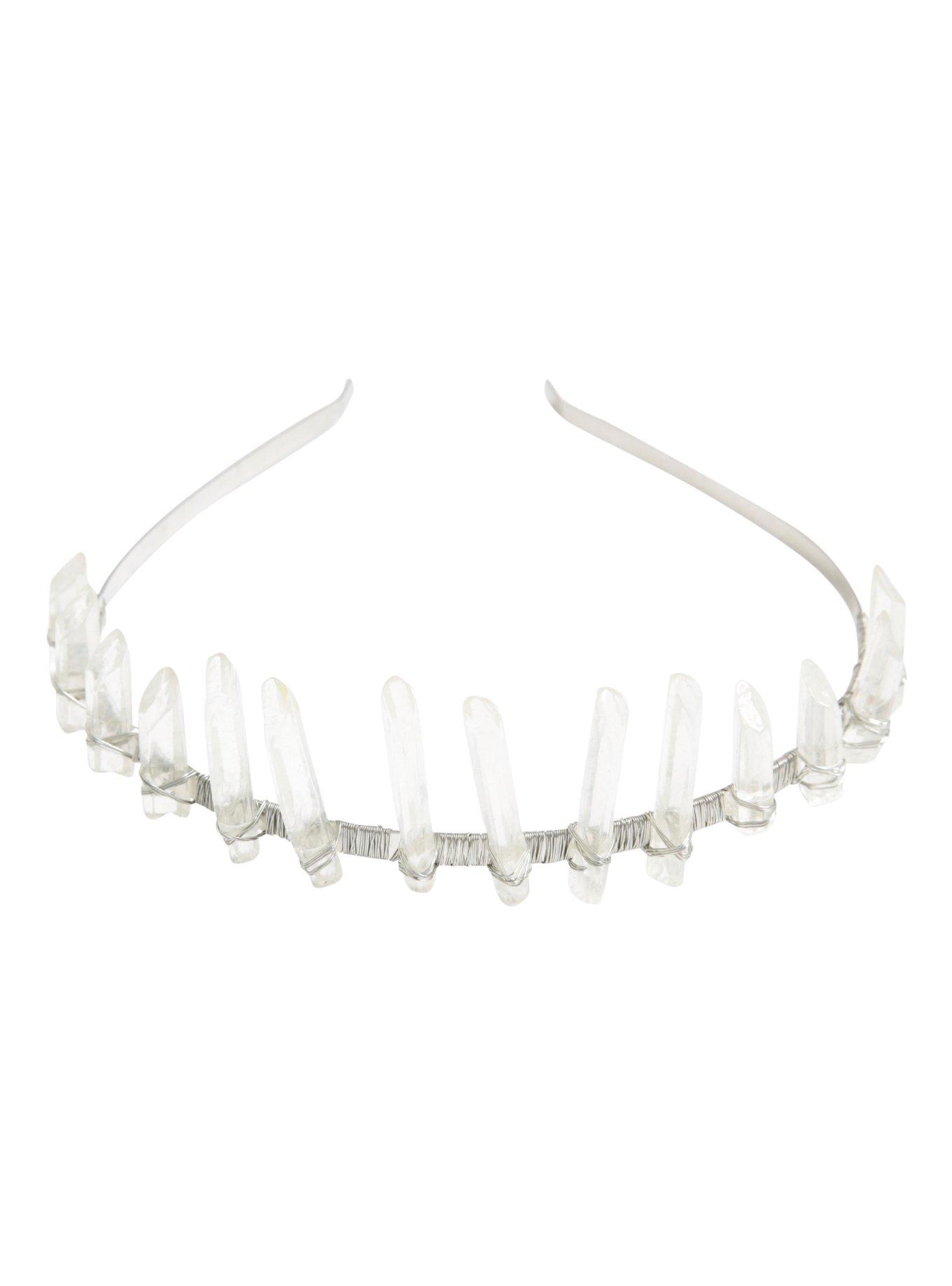 Clear Crystal Tiara Headband, , alternate