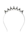 Hematite & Black Stone Pointed Tiara Headband, , alternate