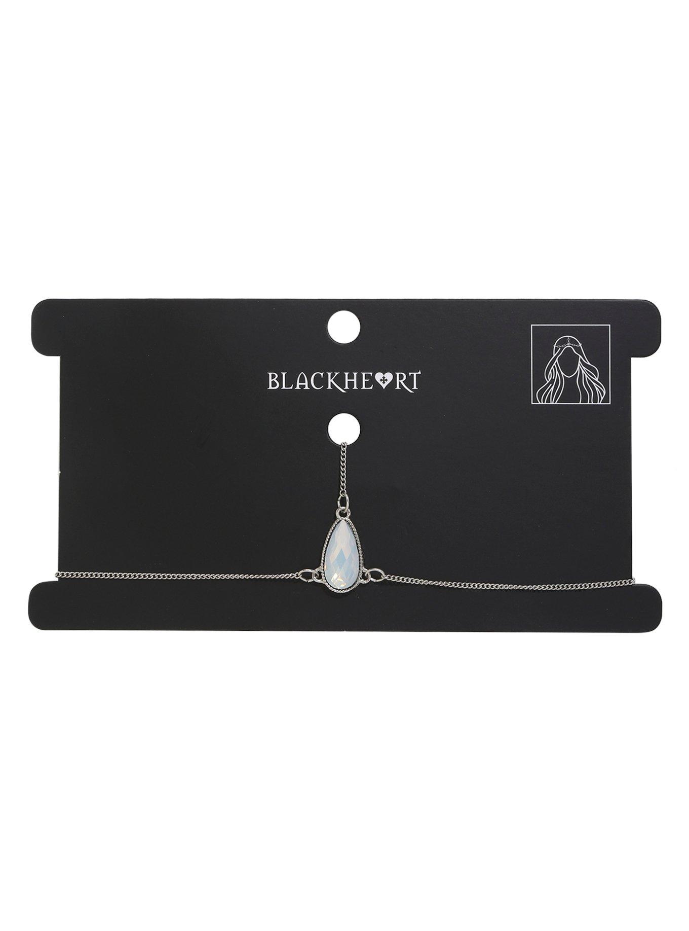 White Teardrop Stone Head Chain, , alternate