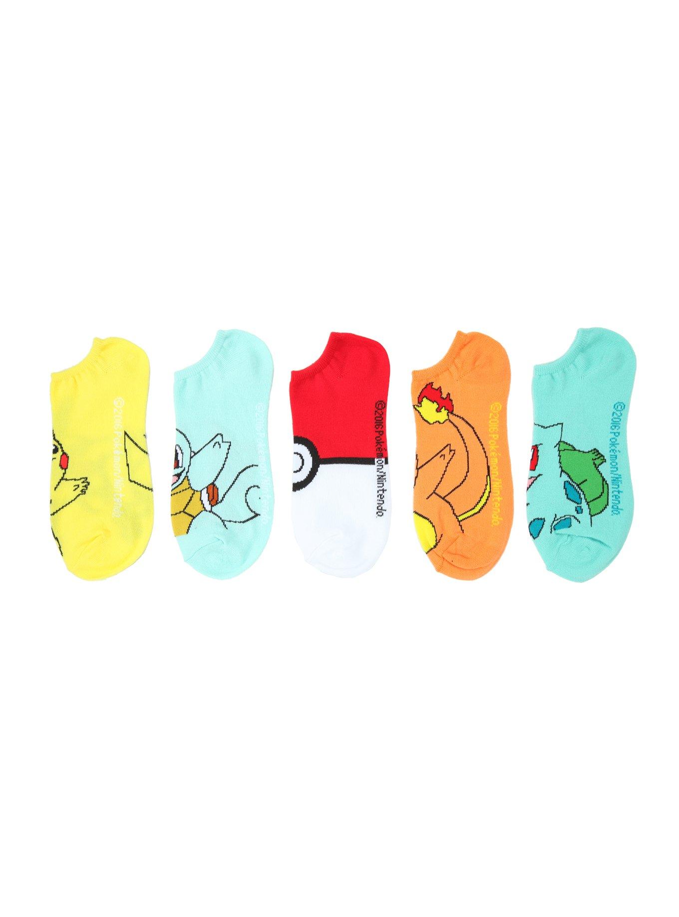 Pokemon Big Face No-Show Socks 5 Pair, , alternate