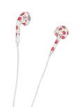 MiCase Skull And Rose Print Ivory Earbuds, , alternate