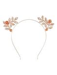 Rose Gold Opal Leaf Accent Headband, , alternate