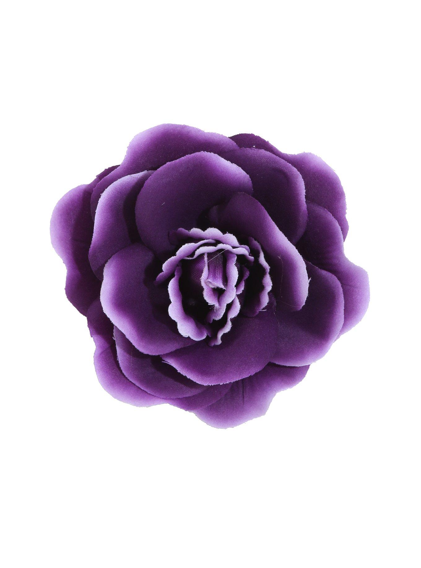 Blackheart Purple Ombre Flower Hair Clip, , alternate