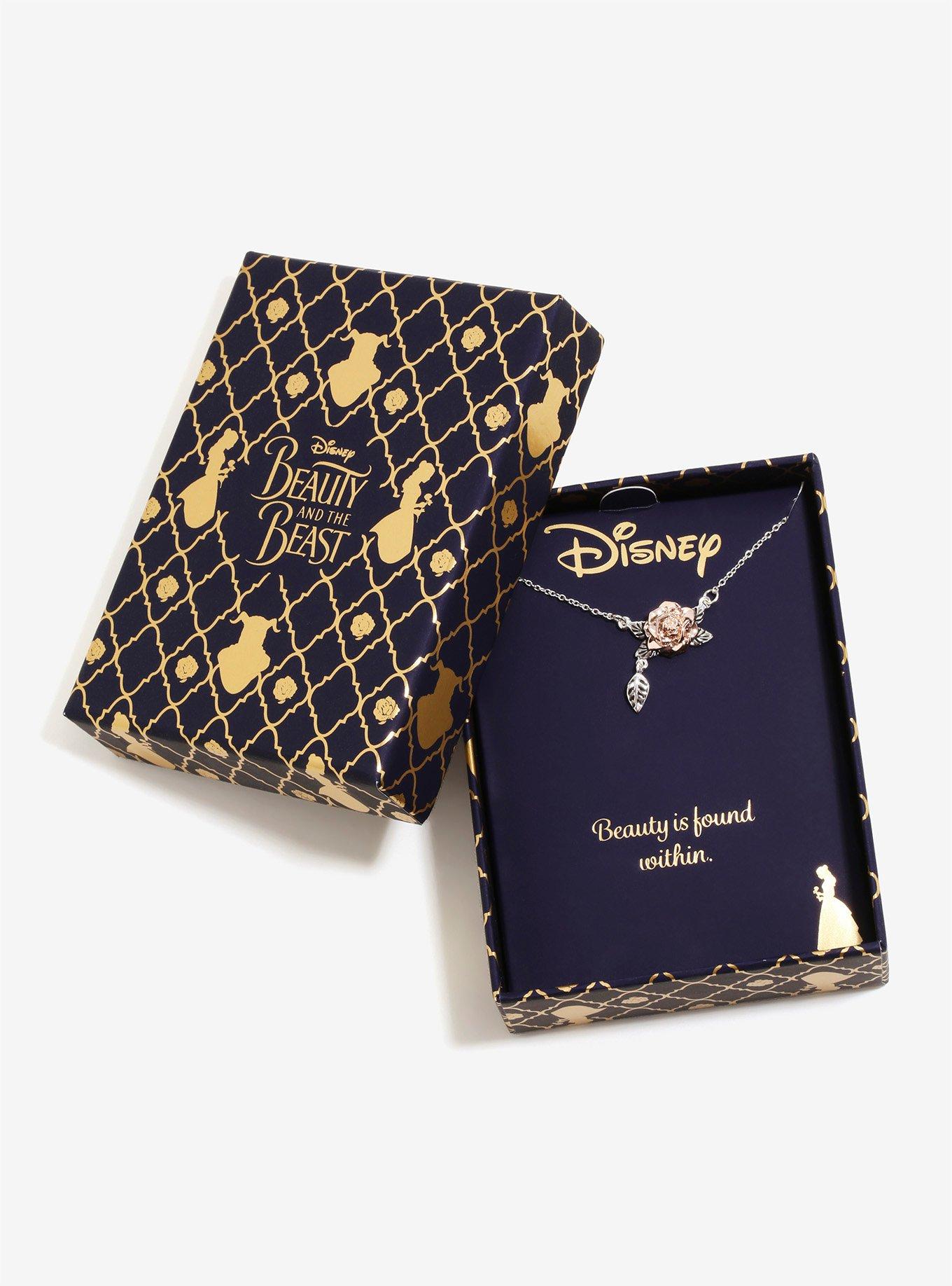 Disney Beauty And The Beast Rose Gold Two-Tone Necklace, , alternate