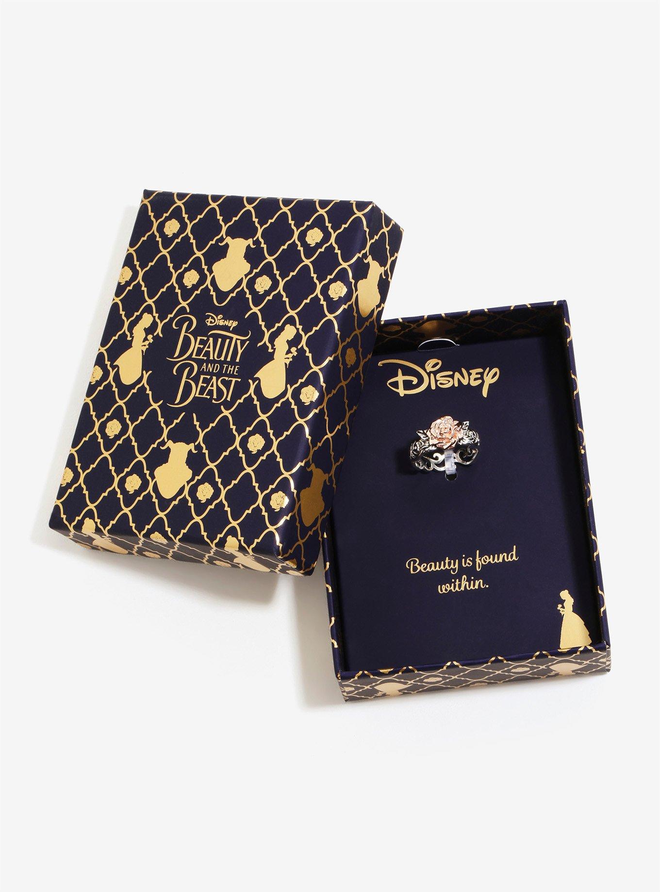 Disney Beauty And The Beast Rose Gold Two-Tone Ring Size 7, , alternate